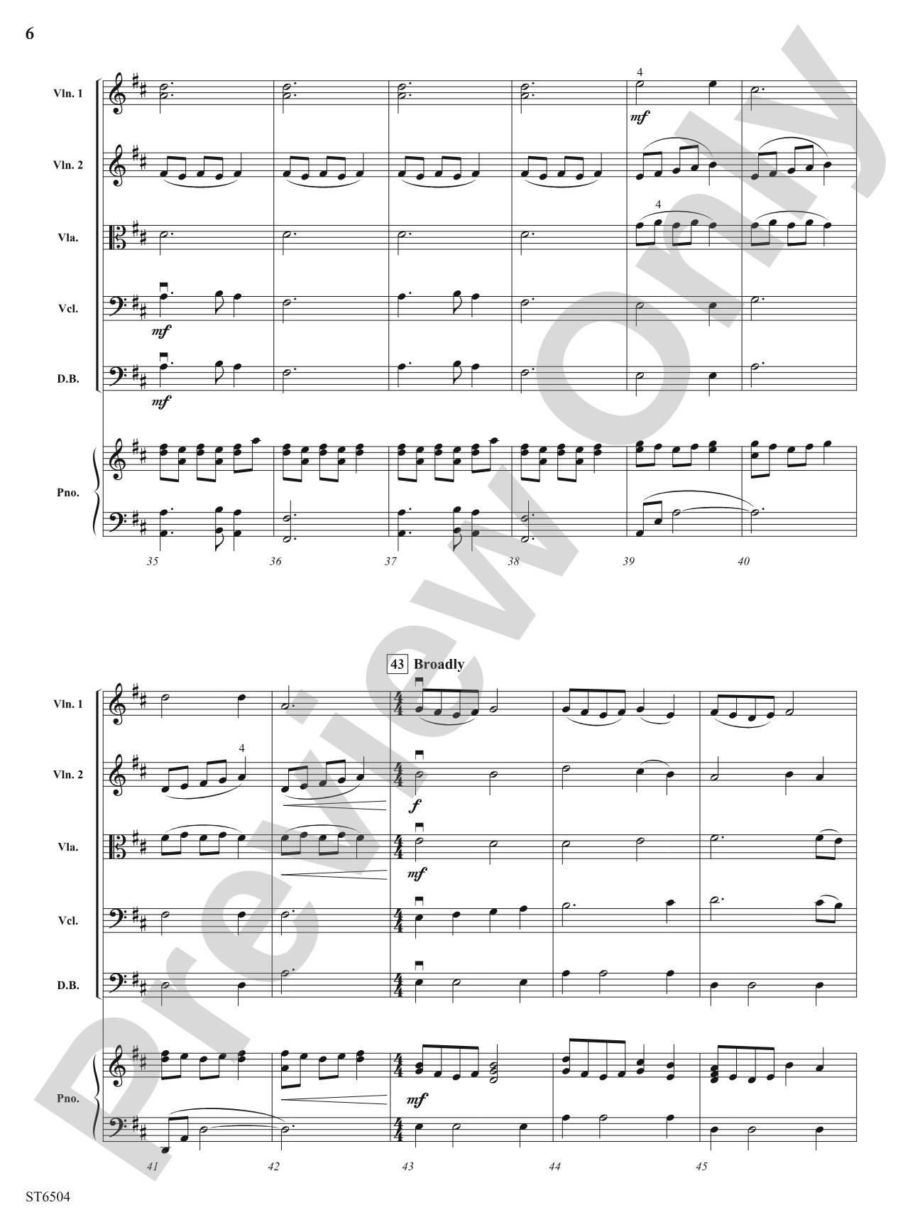 Calm and Bright (Silent Night): String Orchestra Conductor Score & Parts