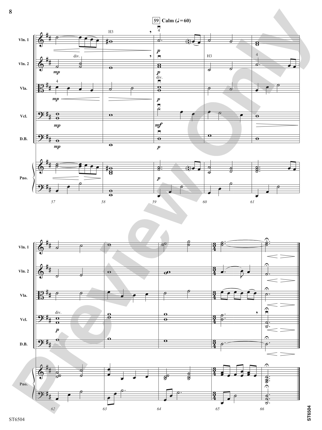 Calm and Bright (Silent Night): String Orchestra Conductor Score & Parts
