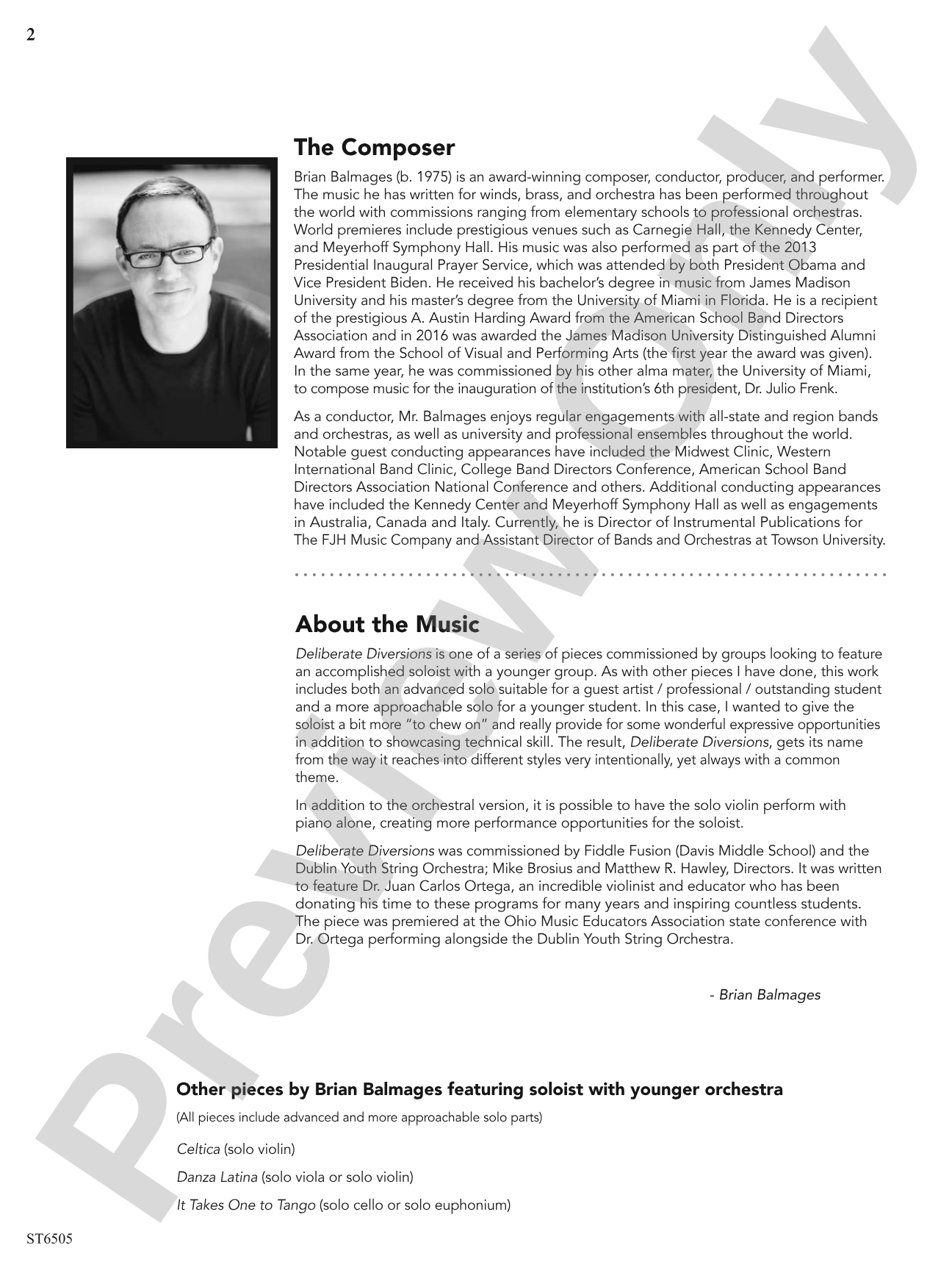 Deliberate Diversions: String Orchestra Conductor Score & Parts