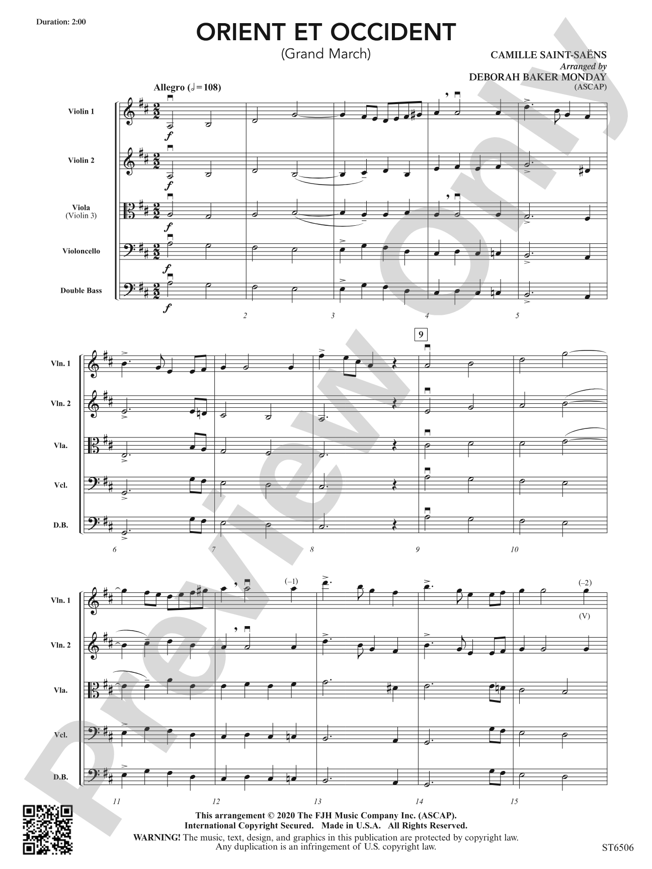 Orient et Occident (Grand March): String Orchestra Conductor Score & Parts