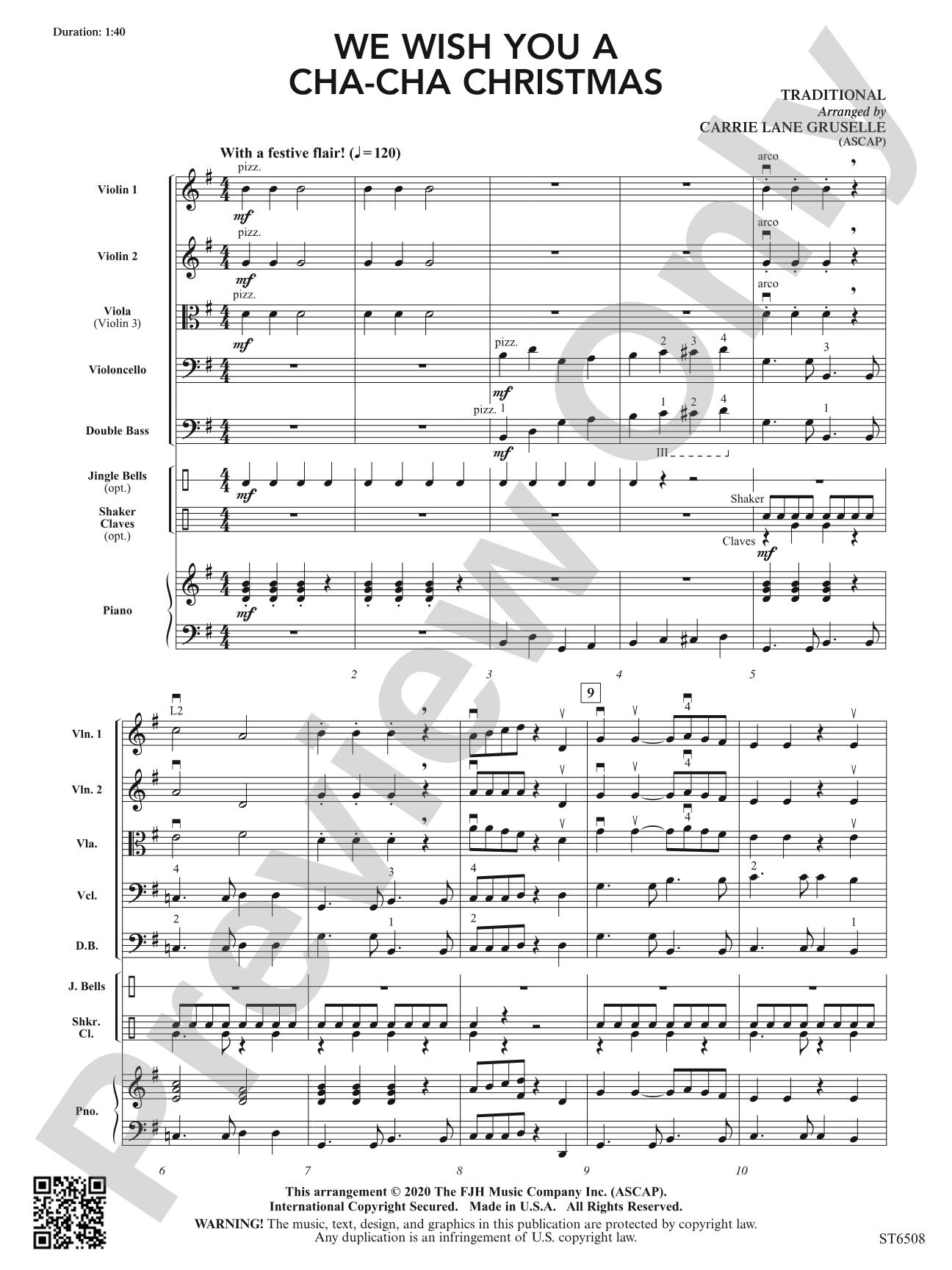 We Wish You a Cha-Cha Christmas: String Orchestra Conductor Score & Parts