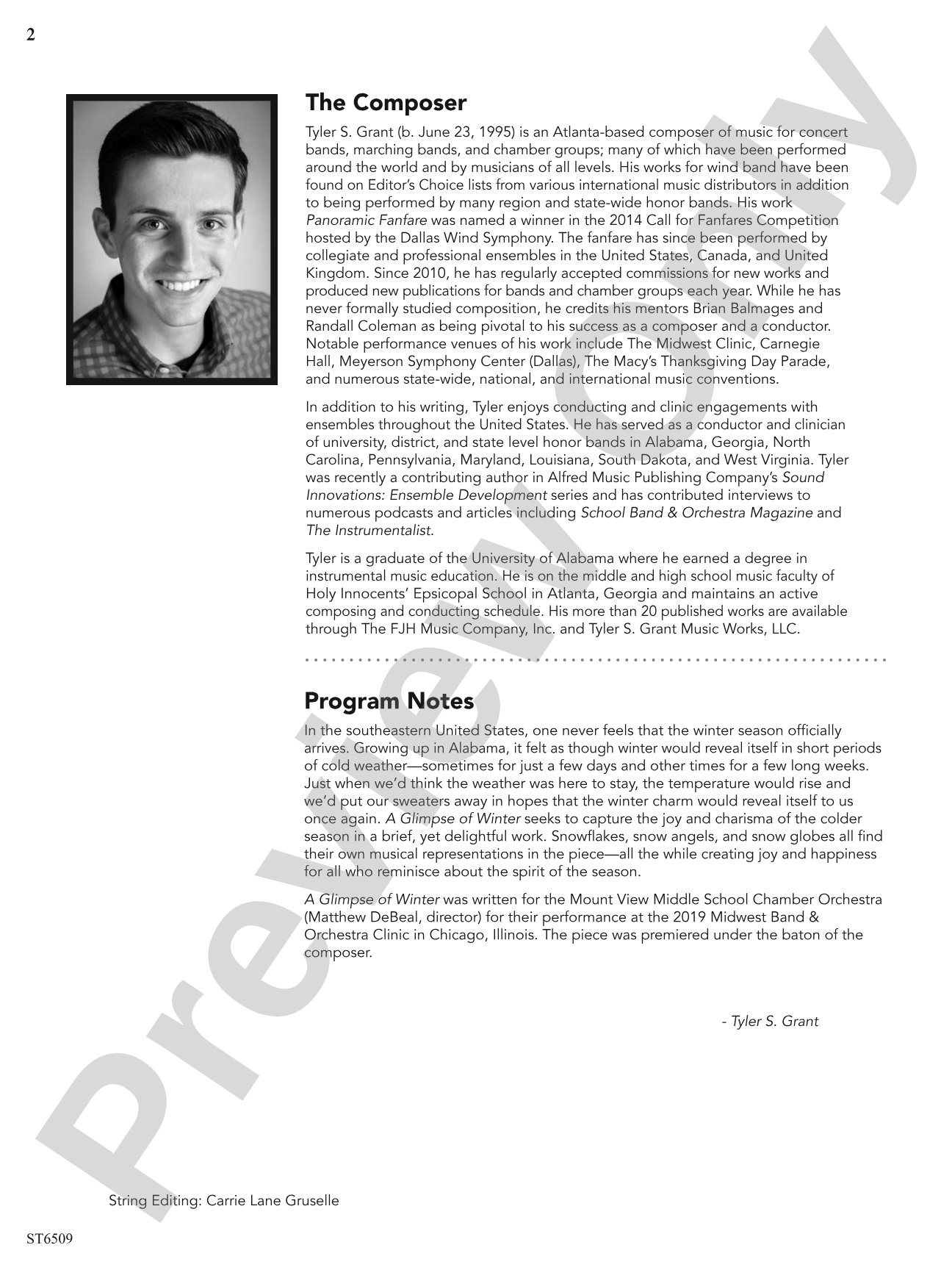 A Glimpse of Winter: String Orchestra Conductor Score & Parts