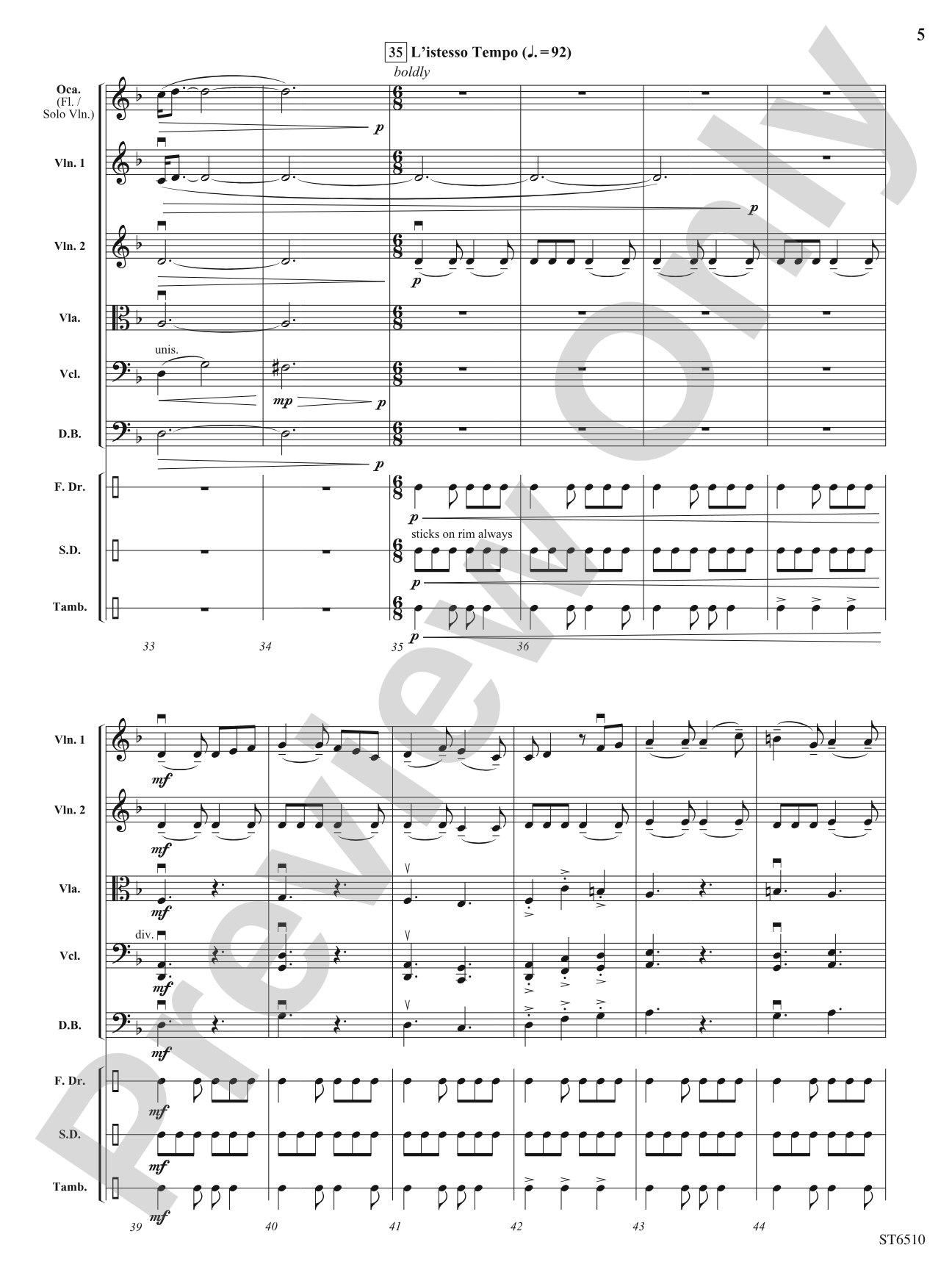 Beauty and Fire (The Quest Begins): String Orchestra Conductor Score & Parts