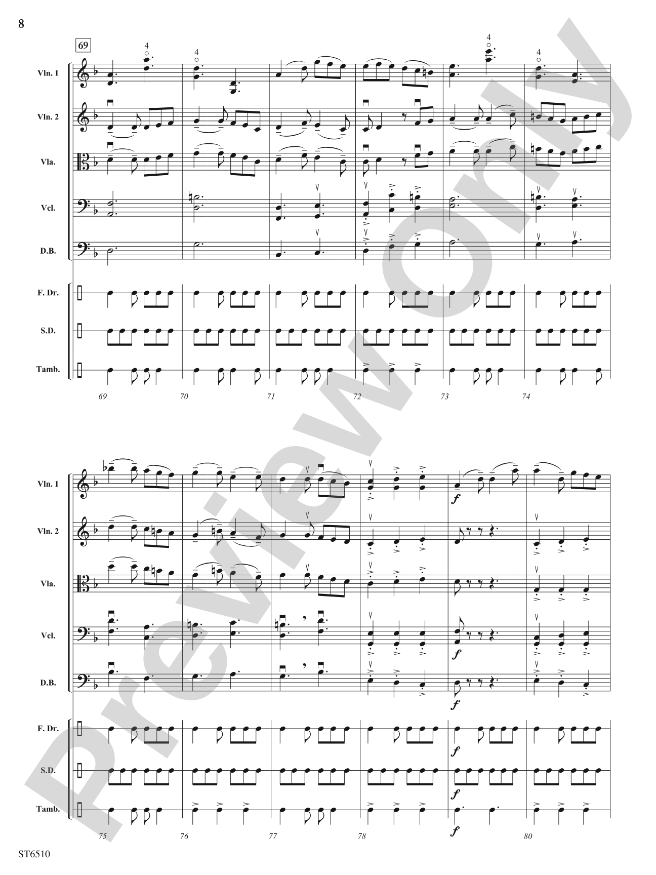 Beauty and Fire (The Quest Begins): String Orchestra Conductor Score & Parts