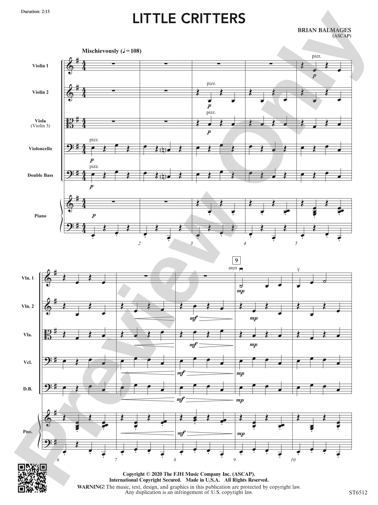 Little Critters: String Orchestra Conductor Score & Parts