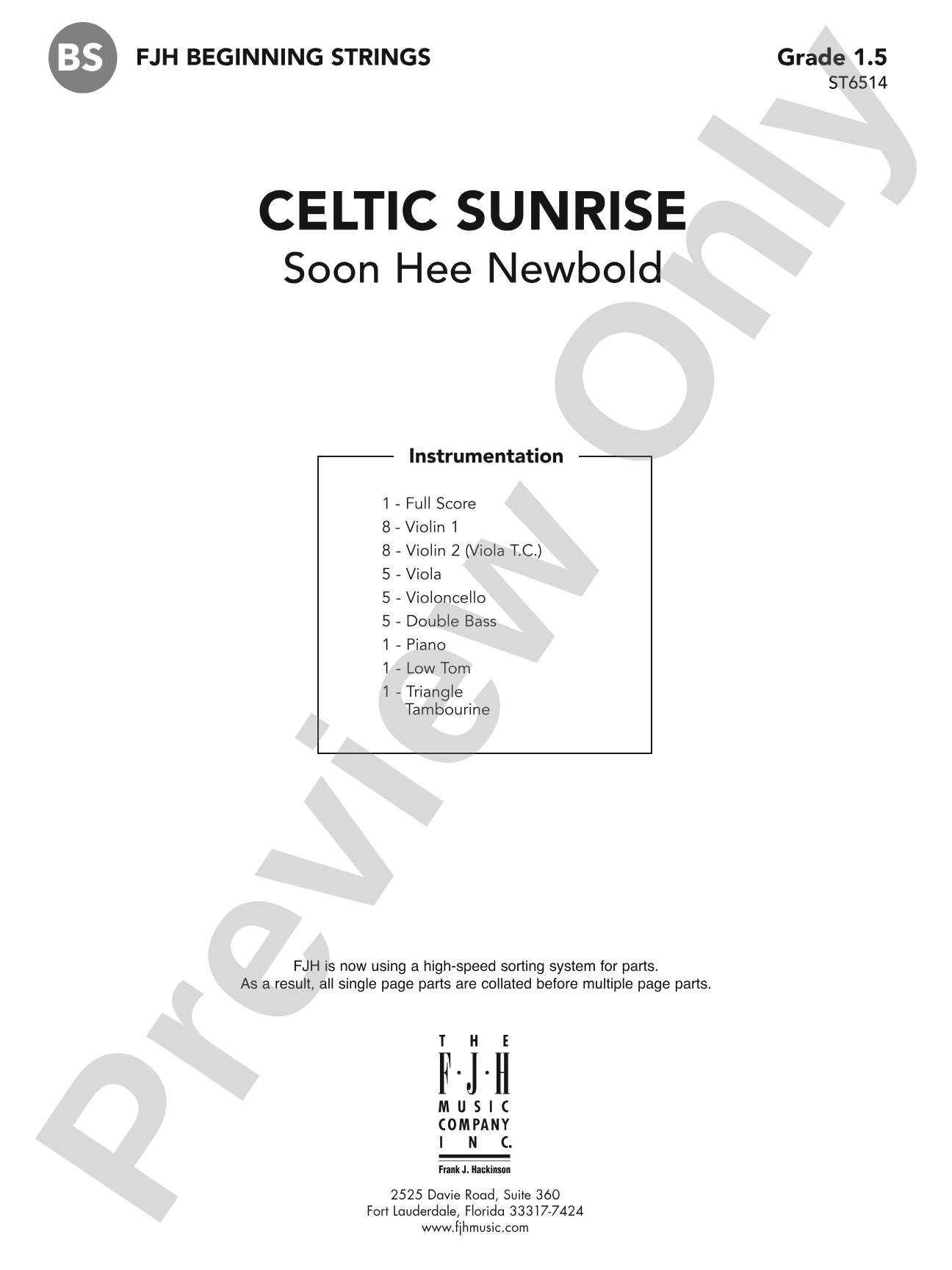 Celtic Sunrise: String Orchestra Conductor Score & Parts