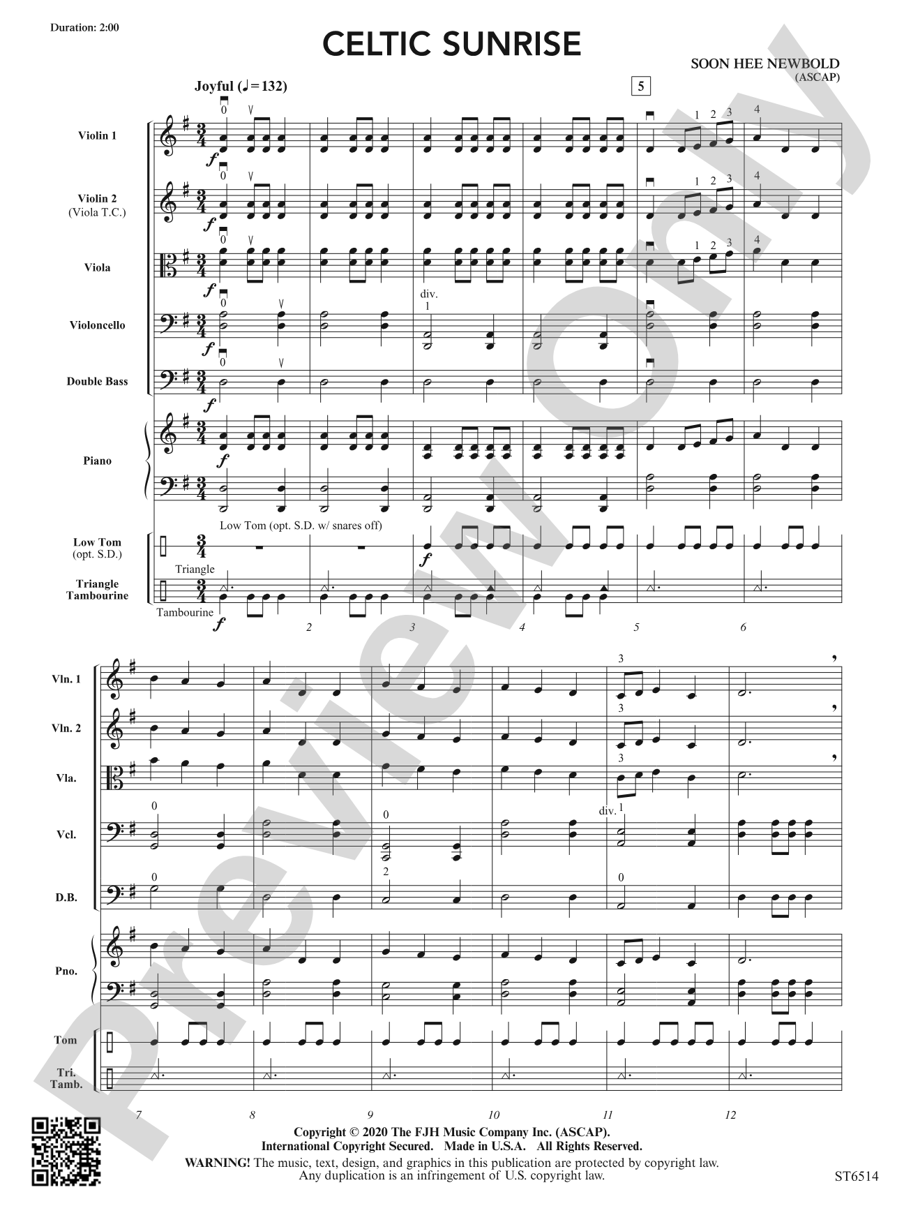 Celtic Sunrise: String Orchestra Conductor Score & Parts