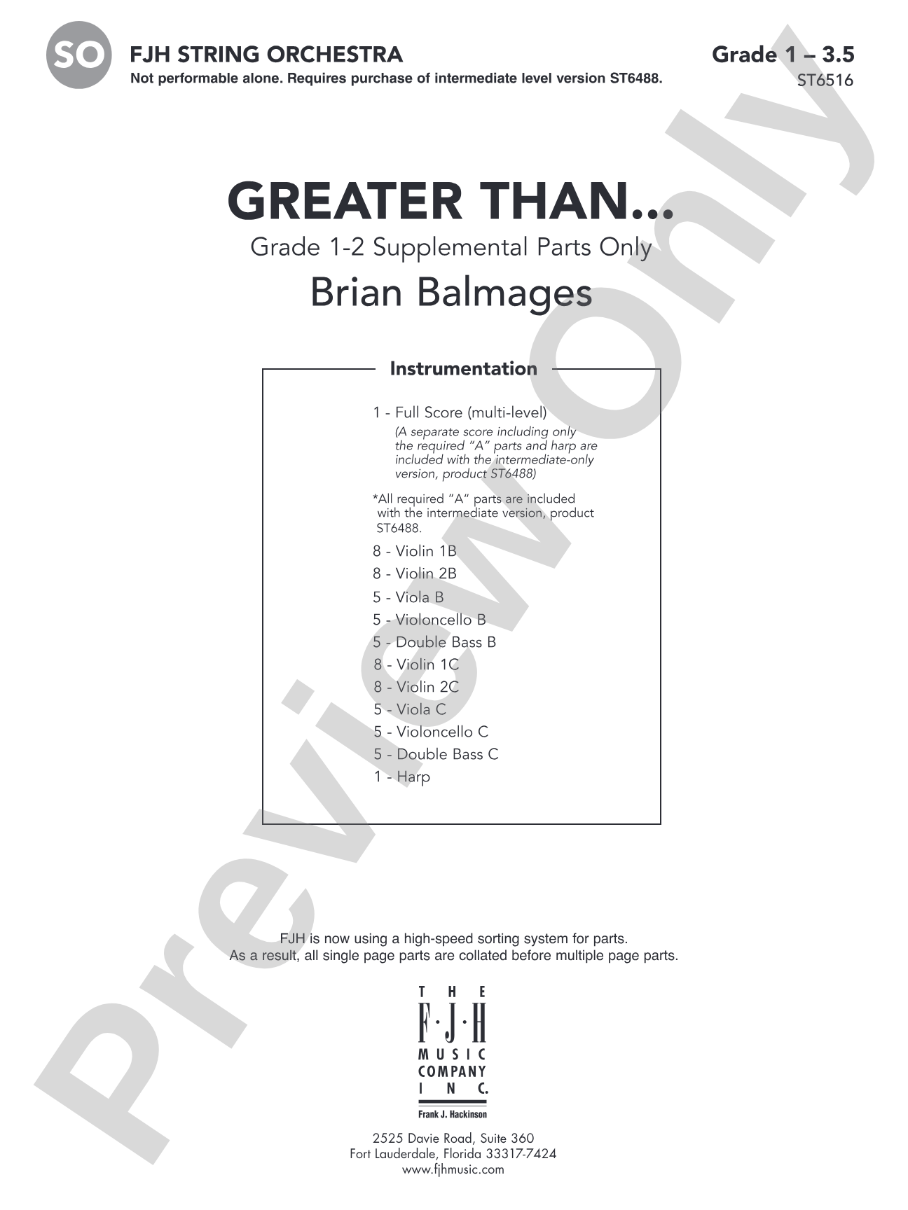 Greater Than...: String Orchestra Conductor Score & Parts
