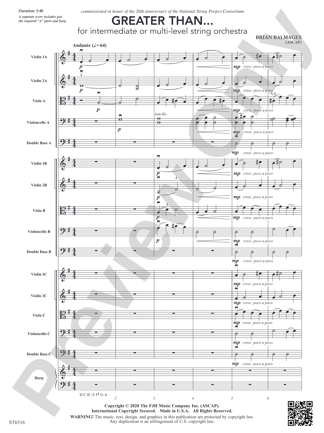 Greater Than...: String Orchestra Conductor Score & Parts