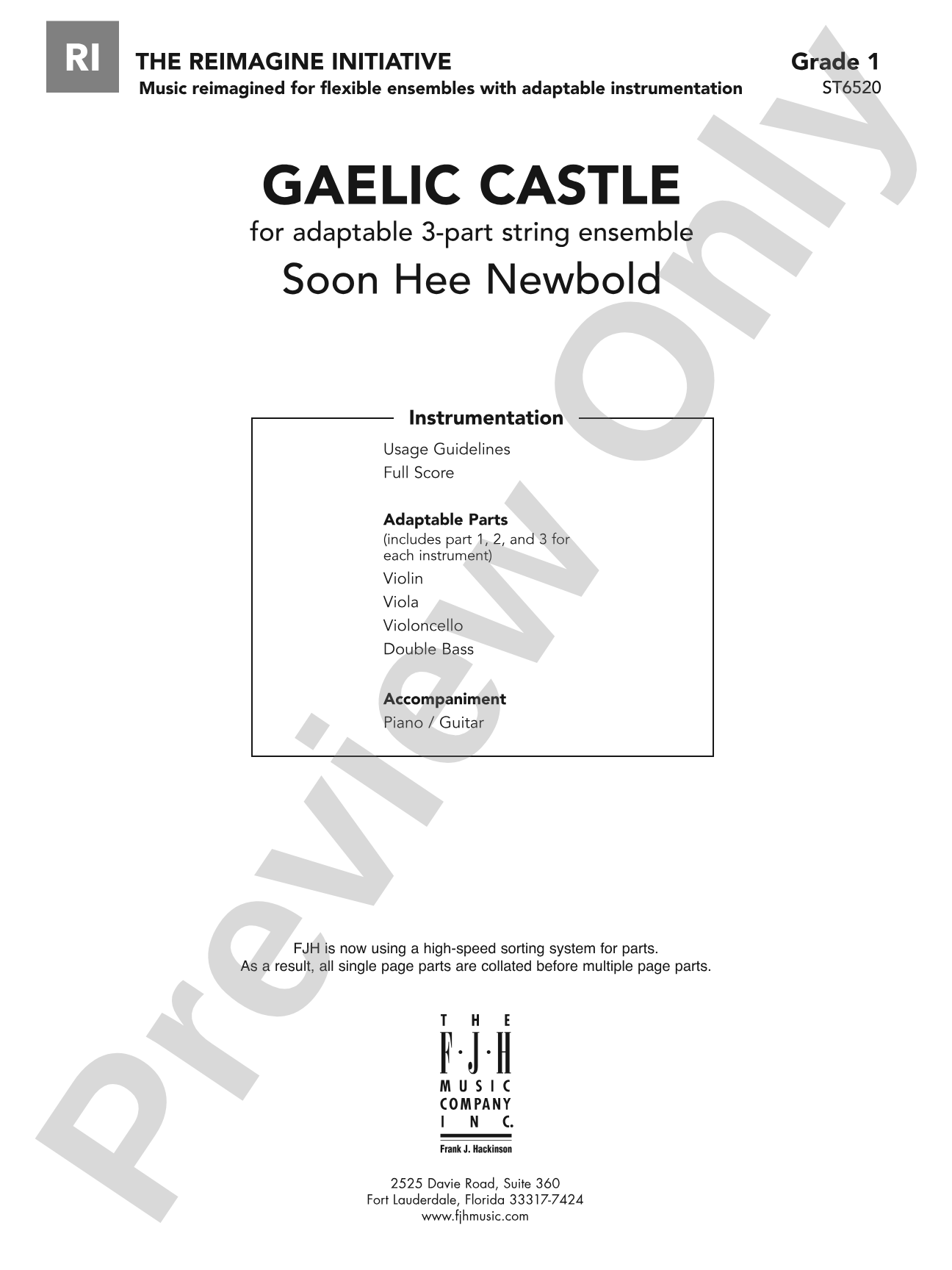 Gaelic Castle: Flexible String Ensemble Score & Parts
