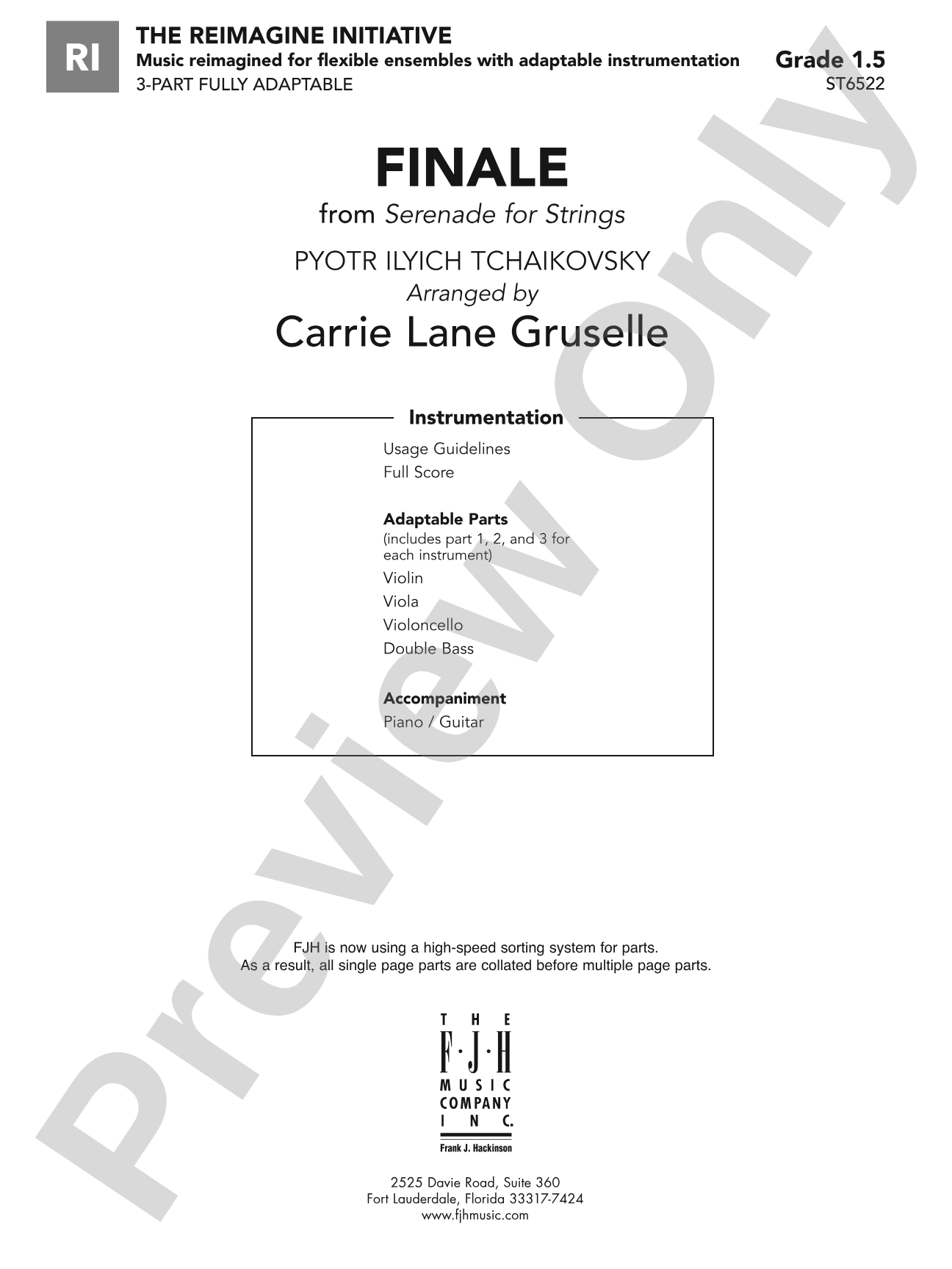 Finale (From Serenade for Strings): Flexible String Ensemble Score & Parts
