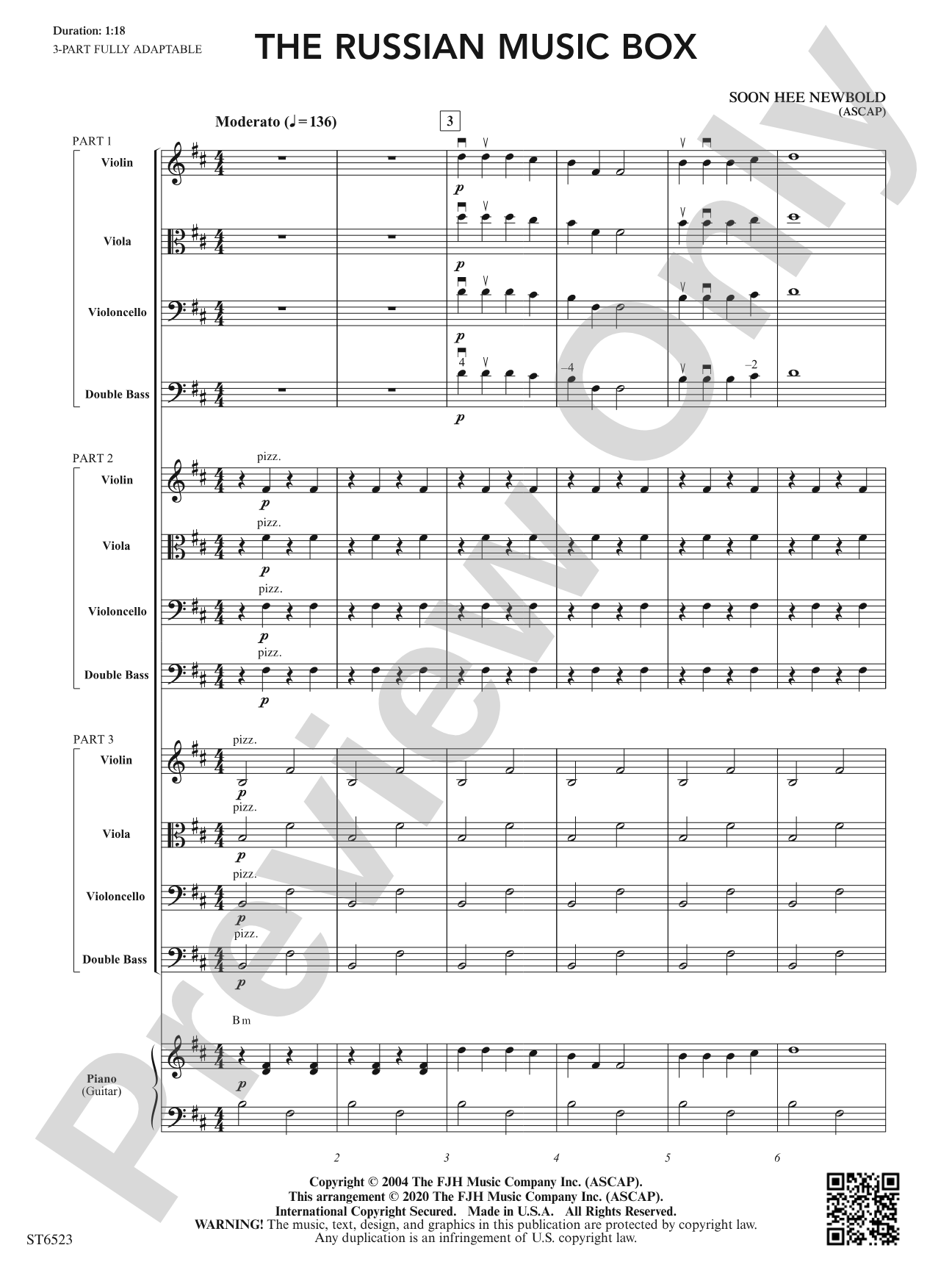 The Russian Music Box: Flexible String Ensemble Score & Parts
