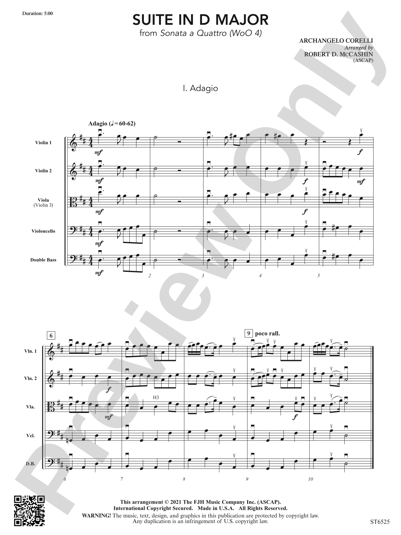 Suite in D Major (from Sonata a Quattro (WoO 4)): String Orchestra Conductor Score & Parts