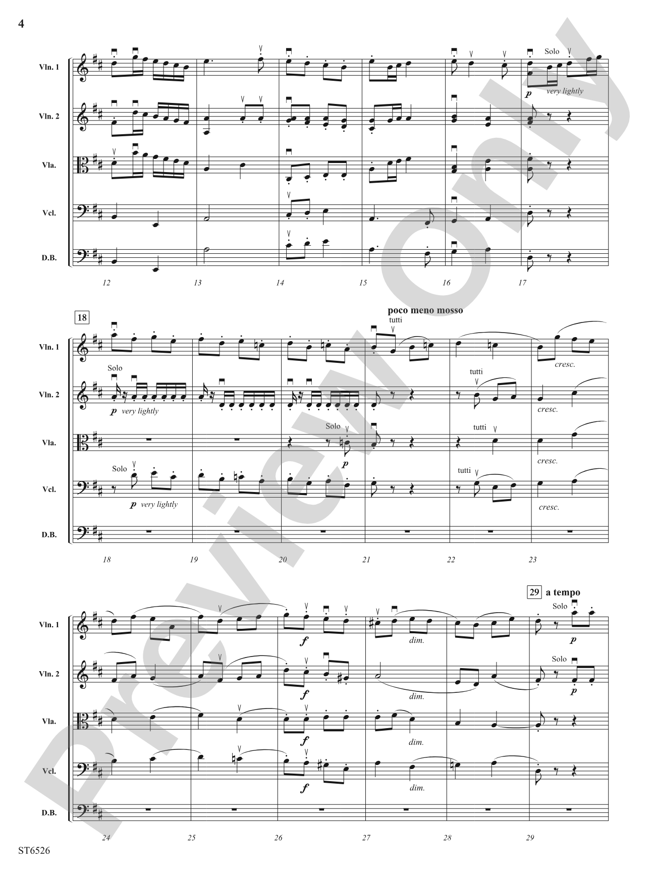 Passo Mezzo (from Ancient Airs and Dances, Suite No. 1): String Orchestra Conductor Score & Parts