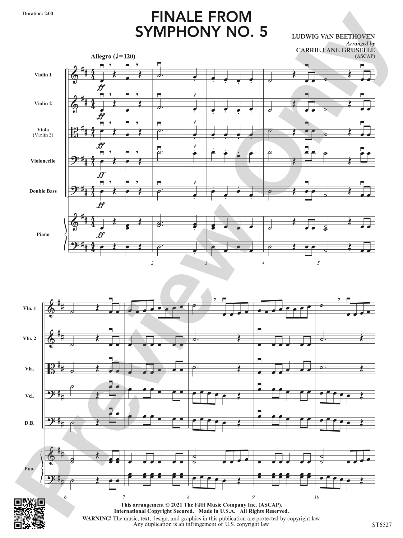 Finale from Symphony No. 5: String Orchestra Conductor Score & Parts