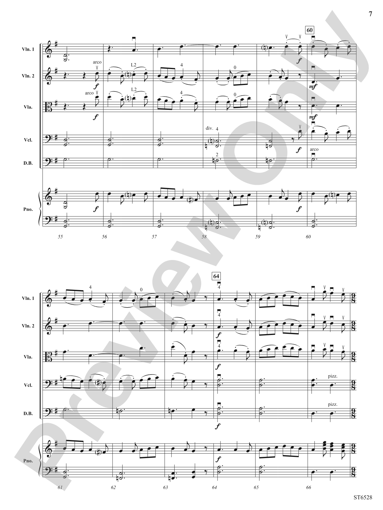 Christmas Day, Christmas Night (I Saw Three Ships - Sussex Carol): String Orchestra Conductor Score & Parts