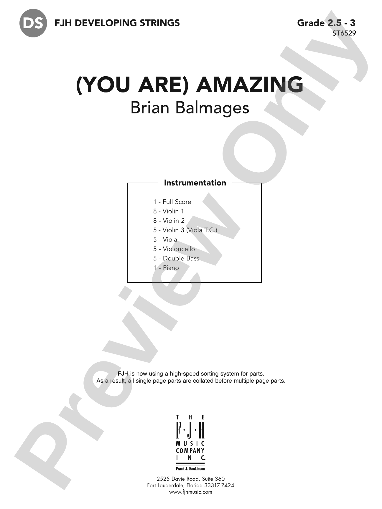 (You Are) Amazing: String Orchestra Conductor Score & Parts