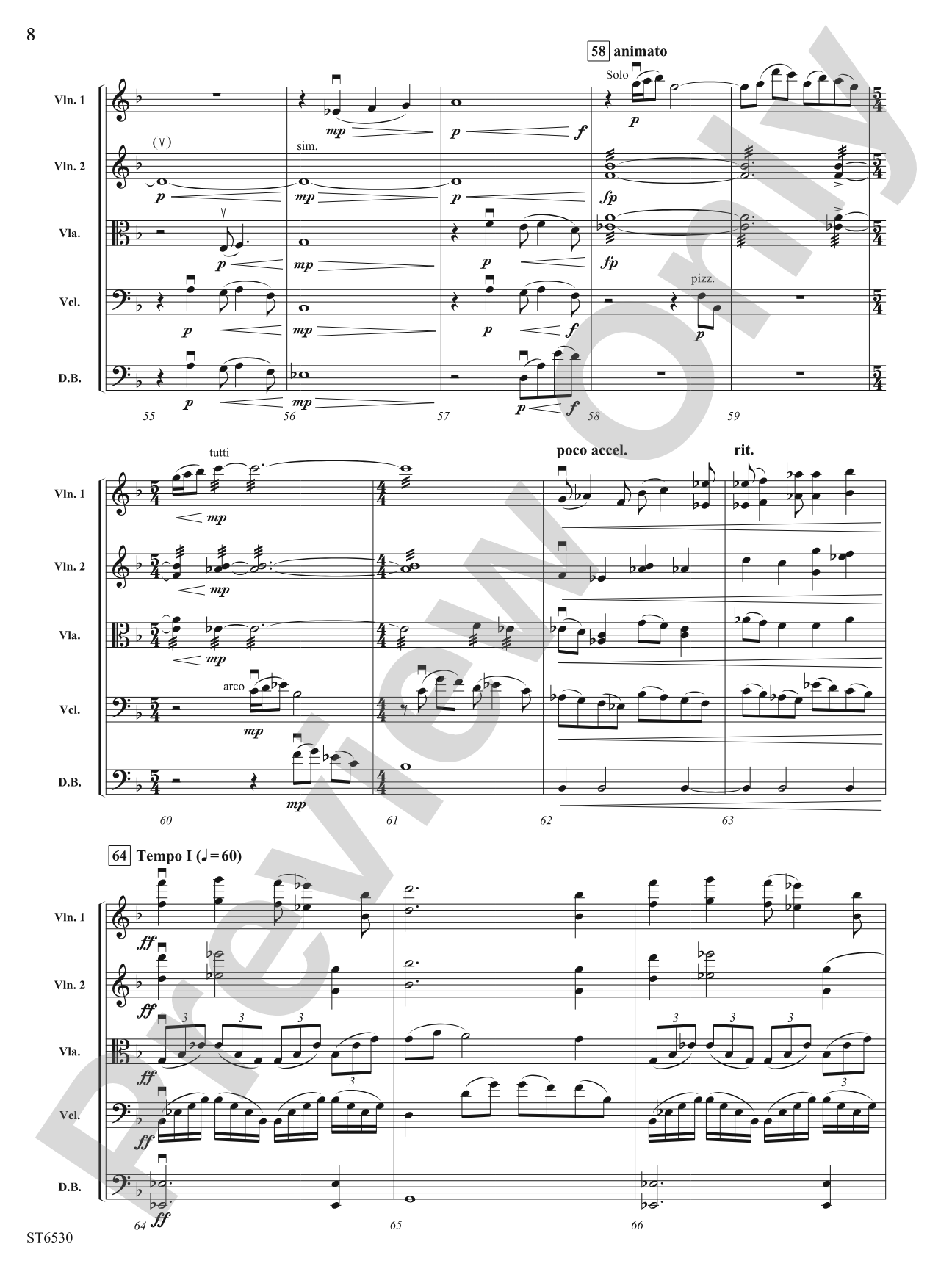 Oliverian Fantasy (on a theme by Oliver Bartel): String Orchestra Conductor Score & Parts