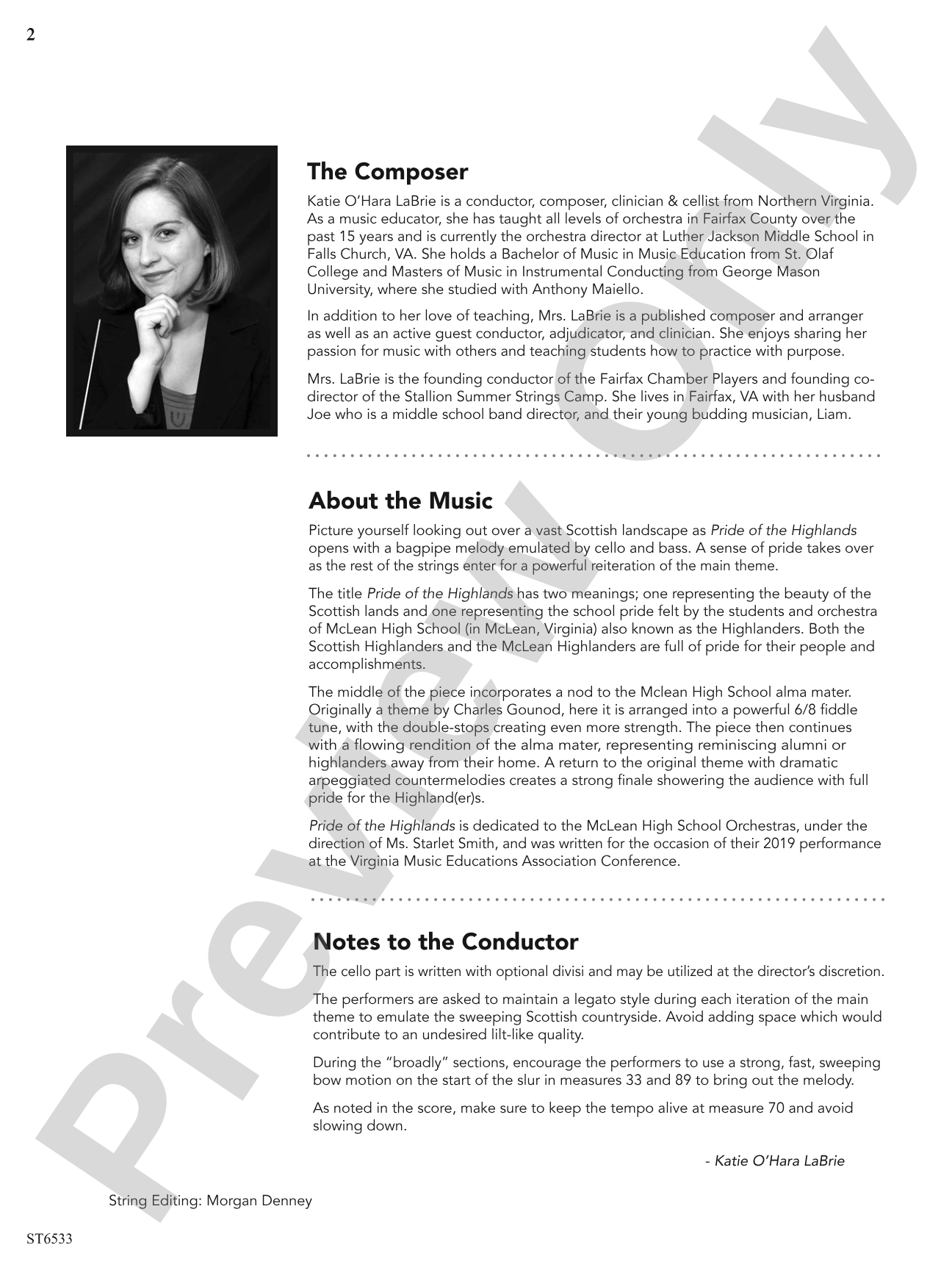 Pride of the Highlands: String Orchestra Conductor Score & Parts