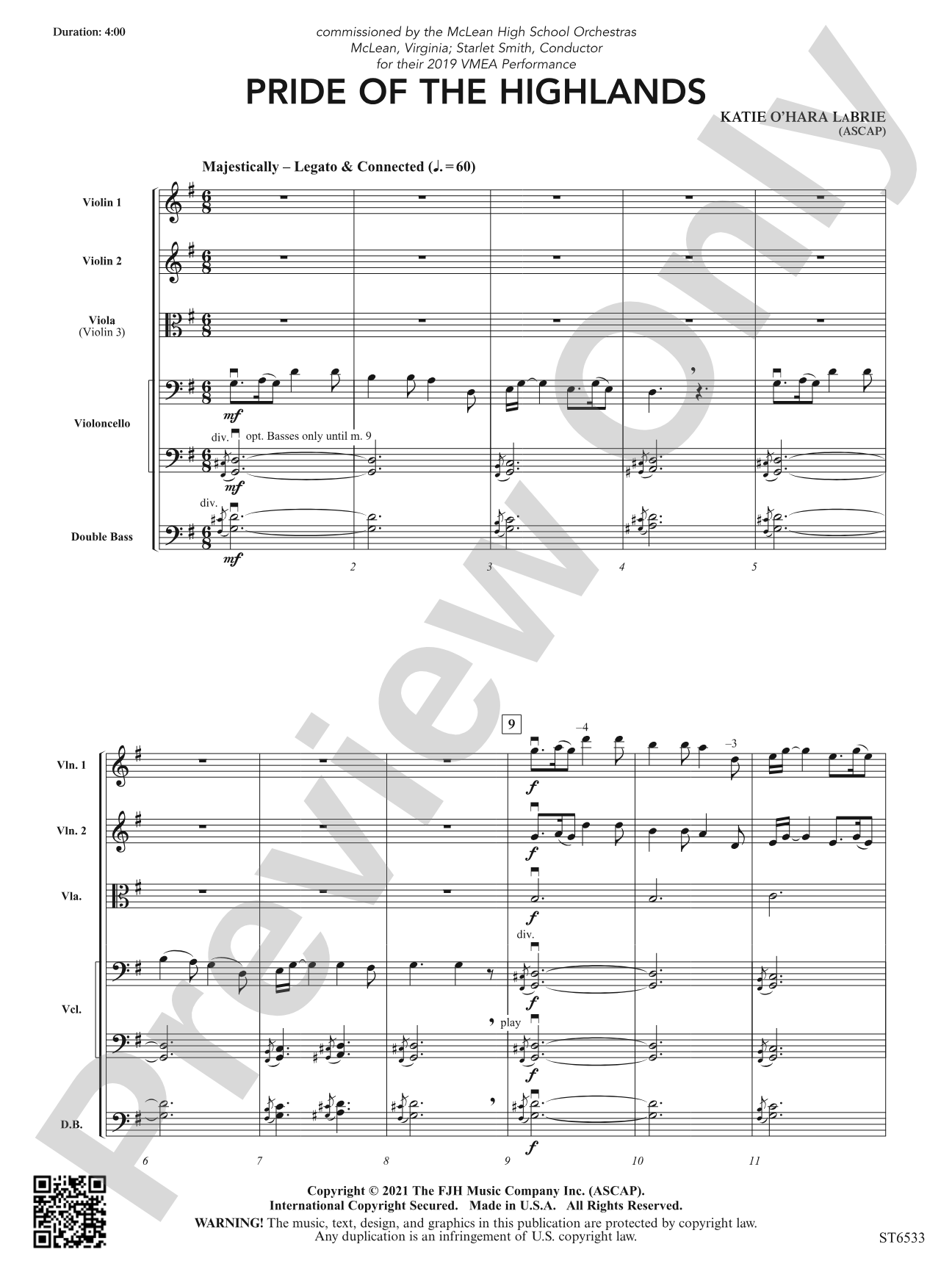 Pride of the Highlands: String Orchestra Conductor Score & Parts