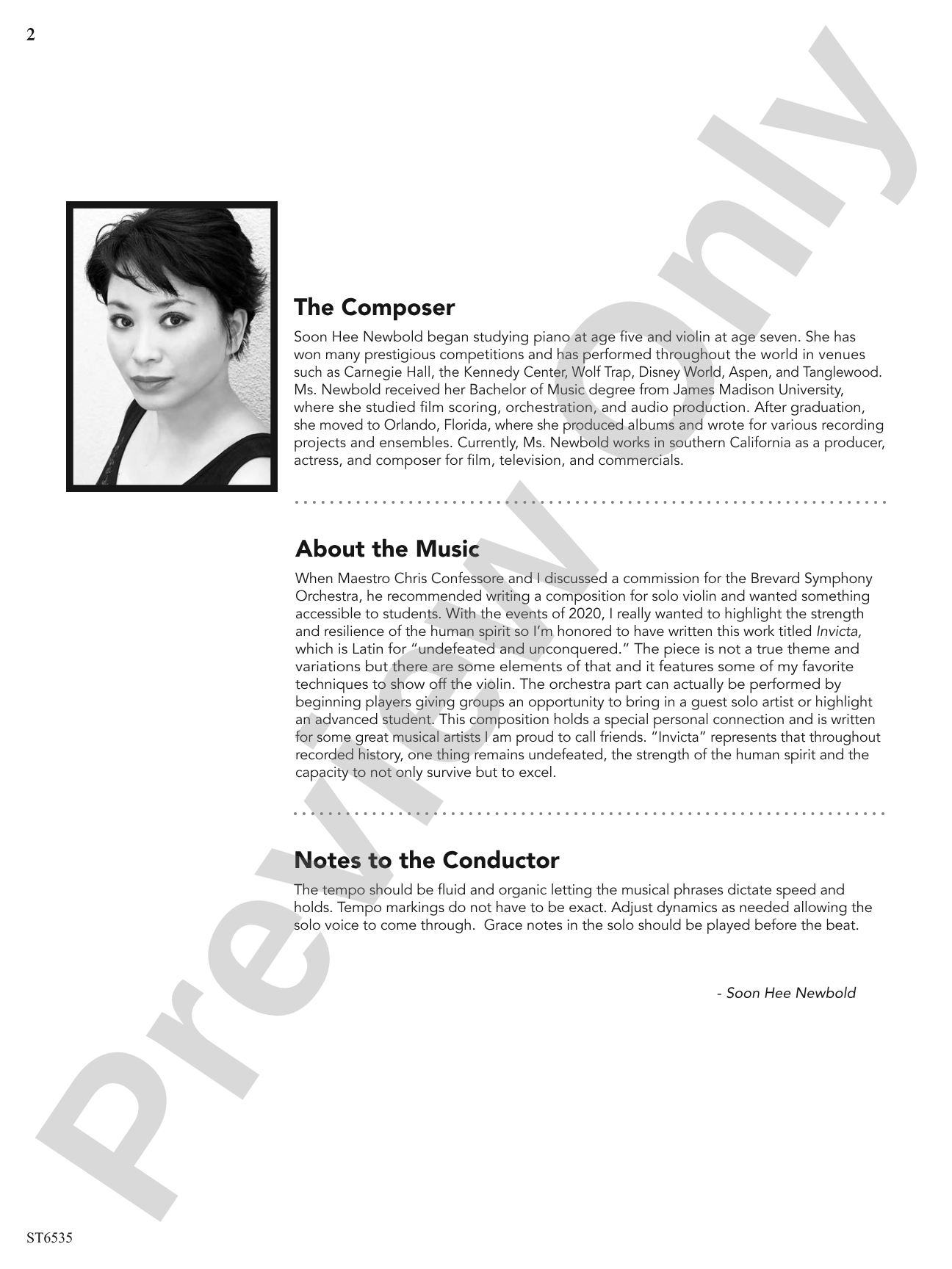 Invicta: String Orchestra Conductor Score & Parts