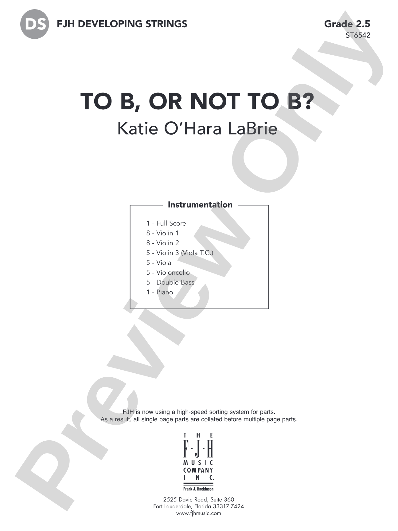 To B, or Not to B?: String Orchestra Conductor Score & Parts
