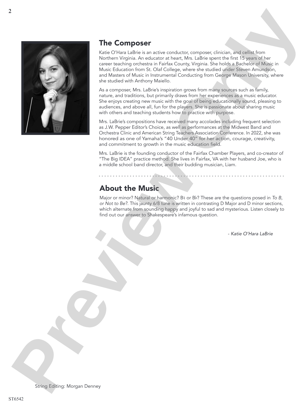 To B, or Not to B?: String Orchestra Conductor Score & Parts