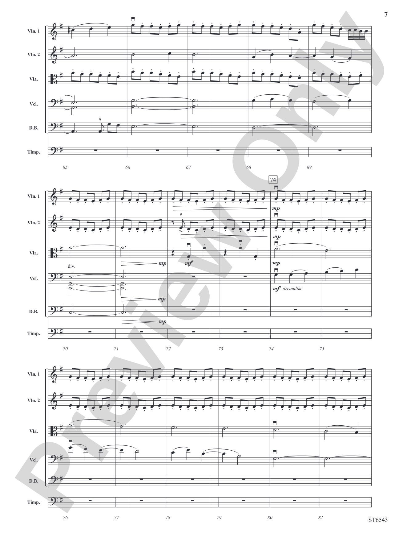 Visions of the Sky: String Orchestra Conductor Score & Parts
