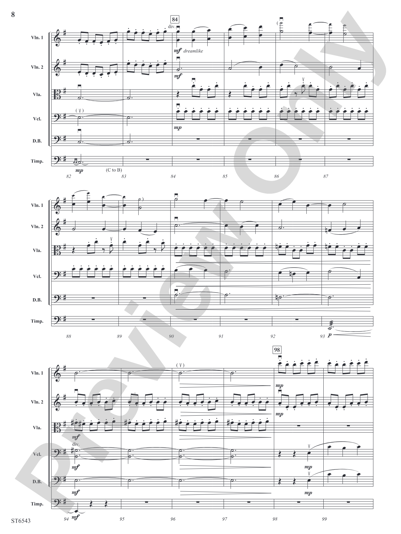 Visions of the Sky: String Orchestra Conductor Score & Parts