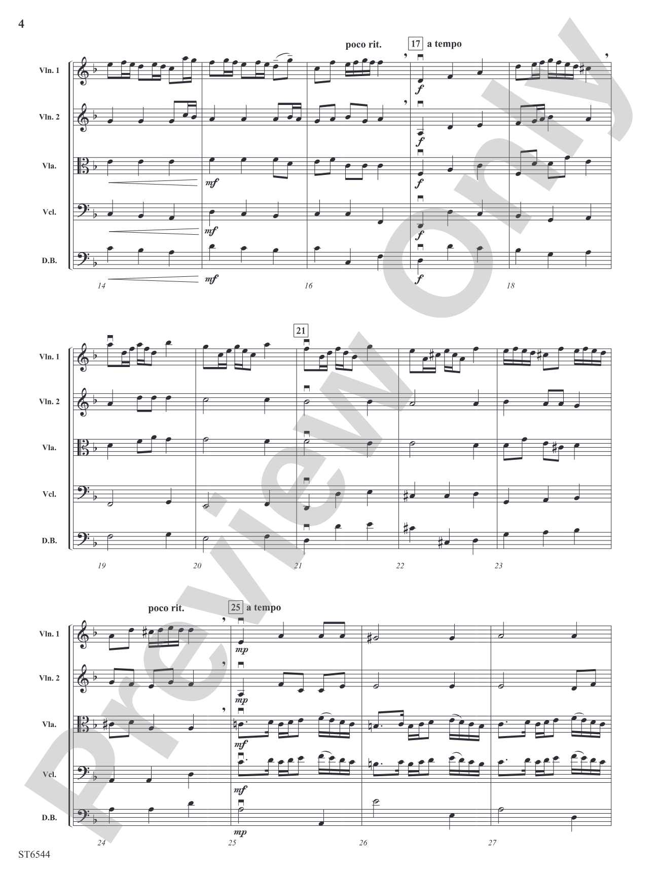 Rondeau (from Abdelazer Suite): String Orchestra Conductor Score & Parts