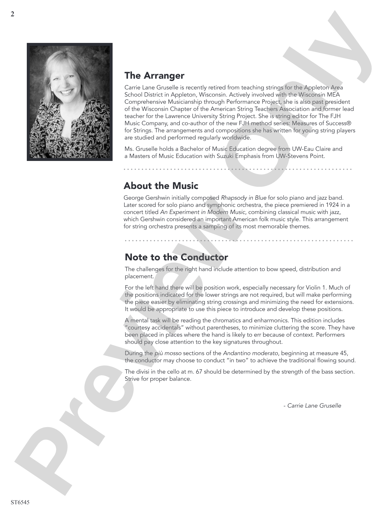 Themes from Rhapsody in Blue: String Orchestra Conductor Score & Parts