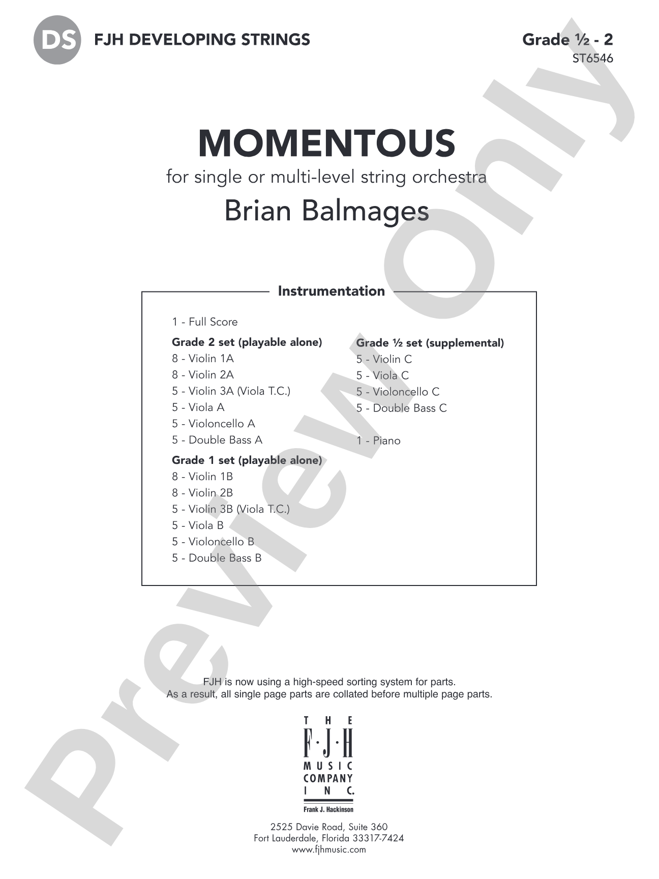 Momentous (for single or multi-level string orchestra): String Orchestra Conductor Score & Parts