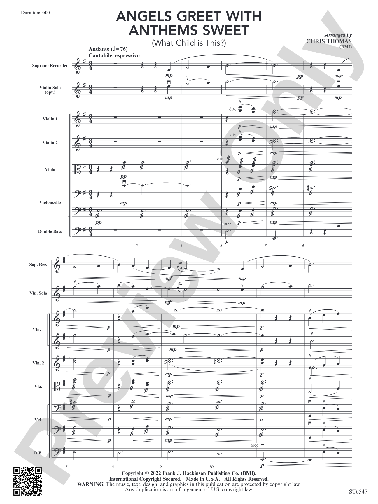 Angels Greet with Anthems Sweet (What Child is This?): String Orchestra Conductor Score & Parts