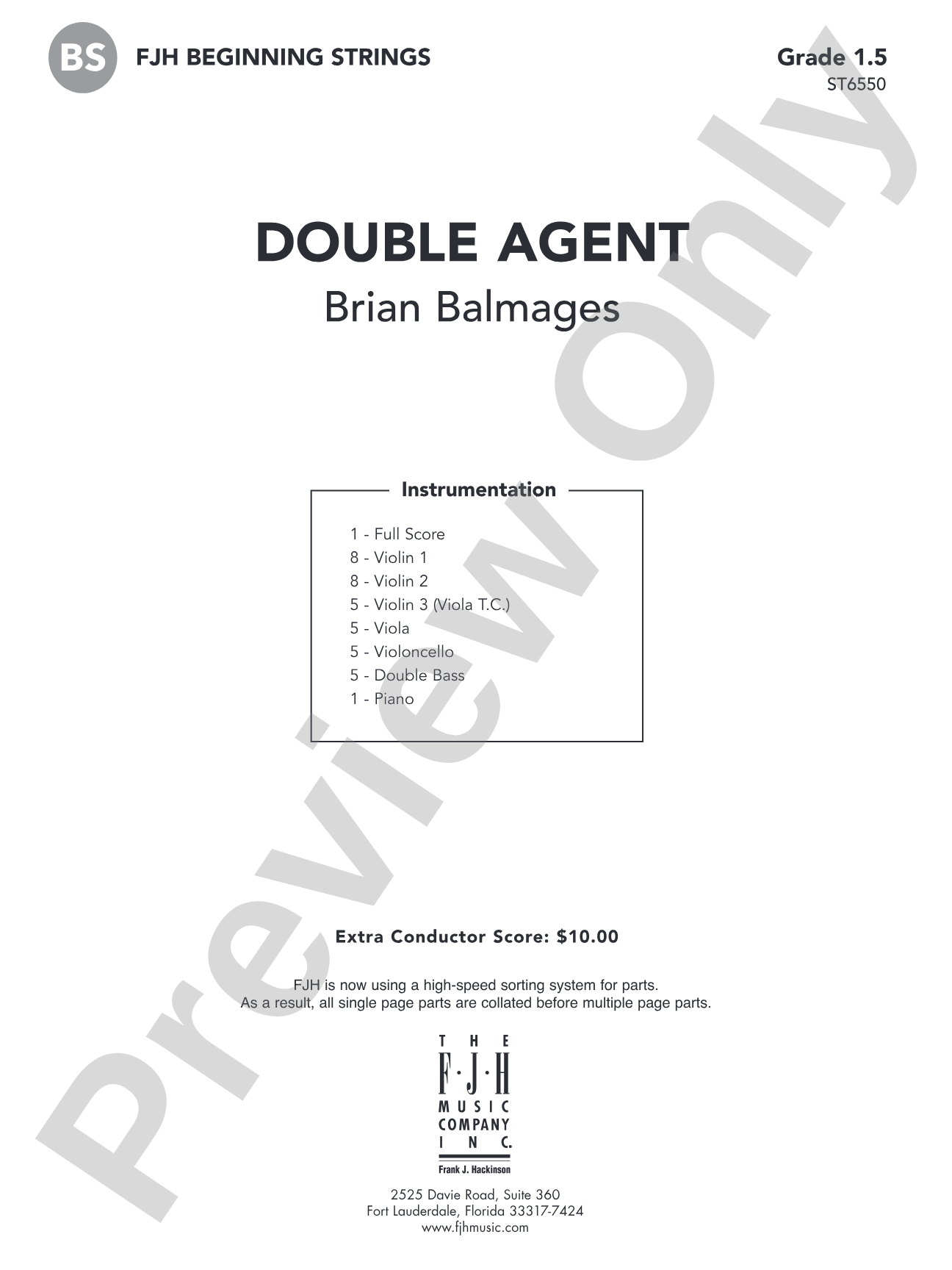 Double Agent: String Orchestra Conductor Score & Parts