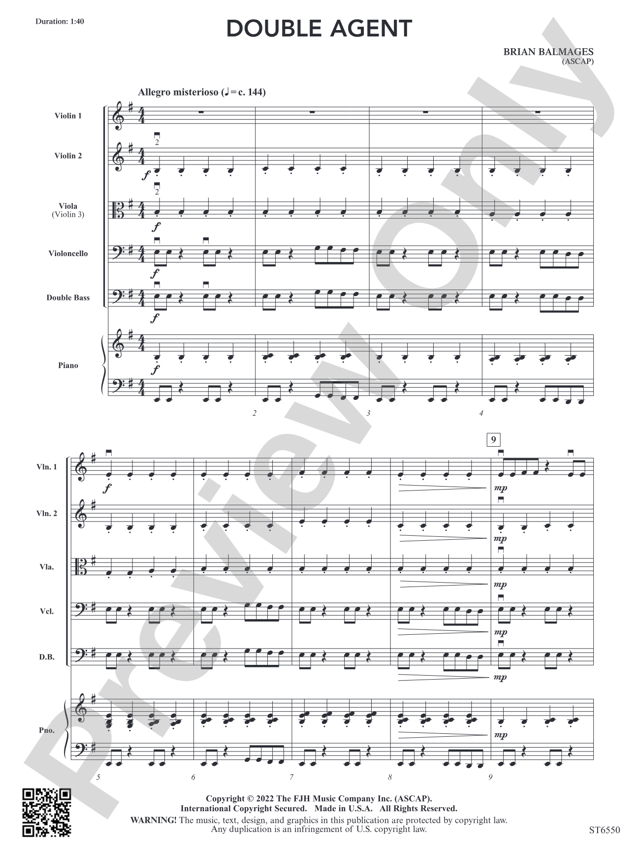 Double Agent: String Orchestra Conductor Score & Parts