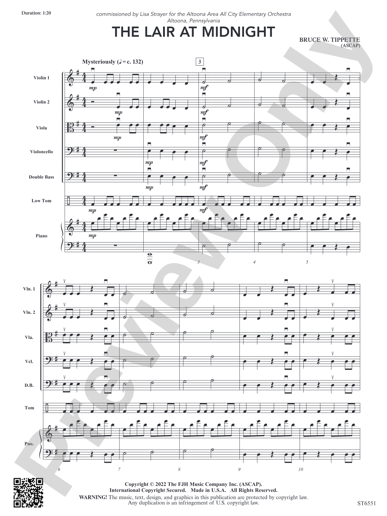 The Lair at Midnight: String Orchestra Conductor Score & Parts