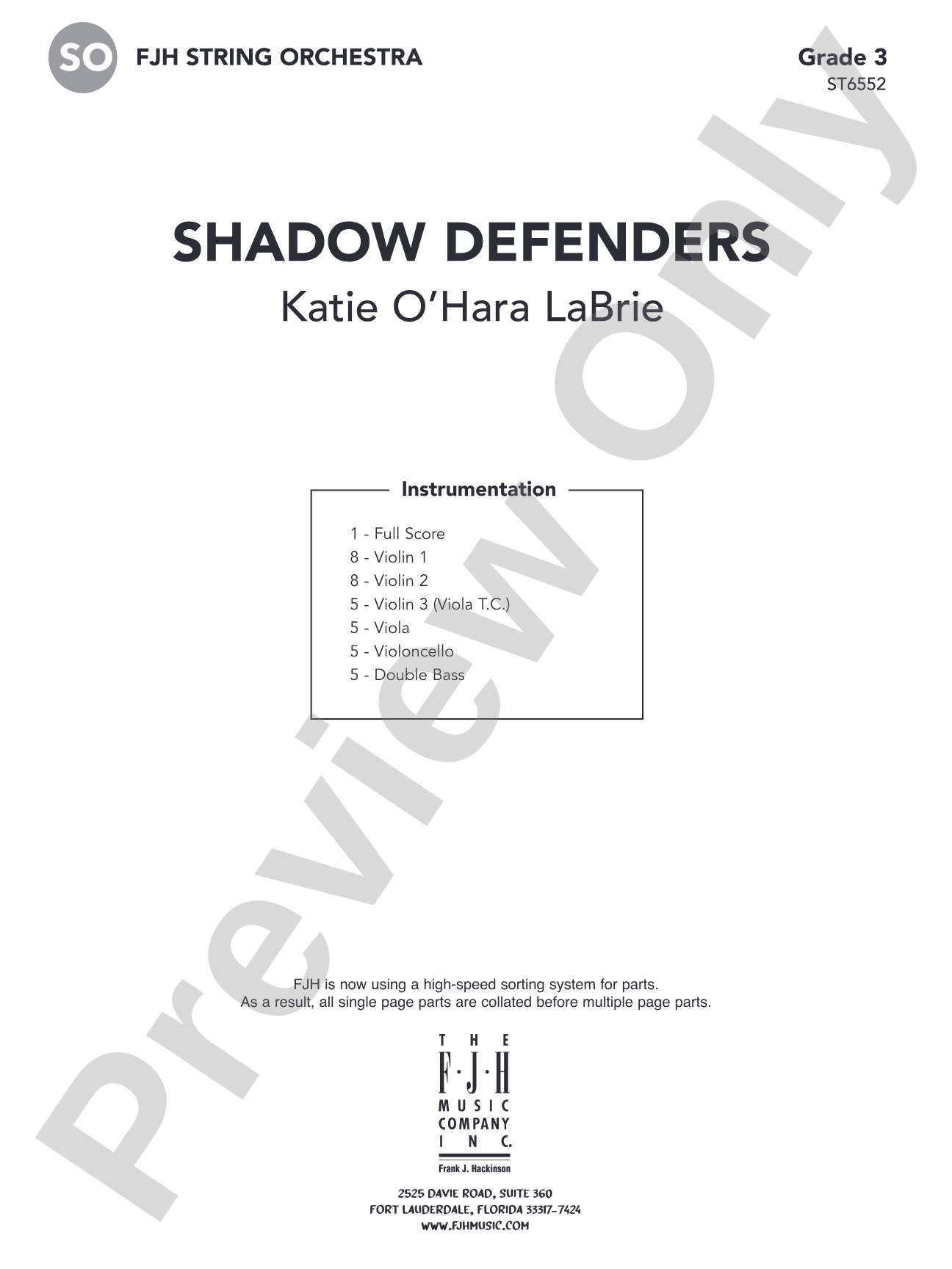 Shadow Defenders: String Orchestra Conductor Score & Parts
