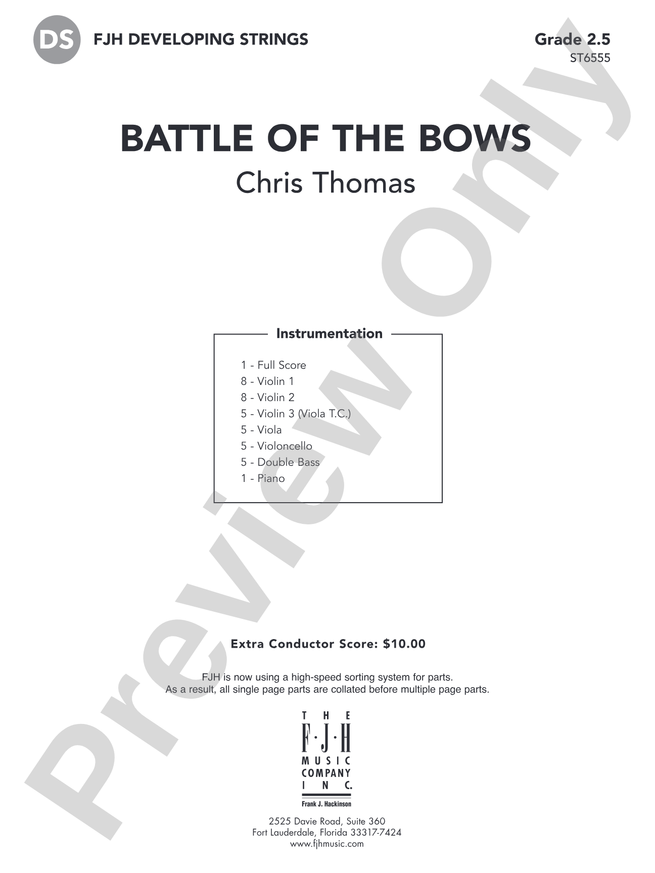 Battle of the Bows: String Orchestra Conductor Score & Parts