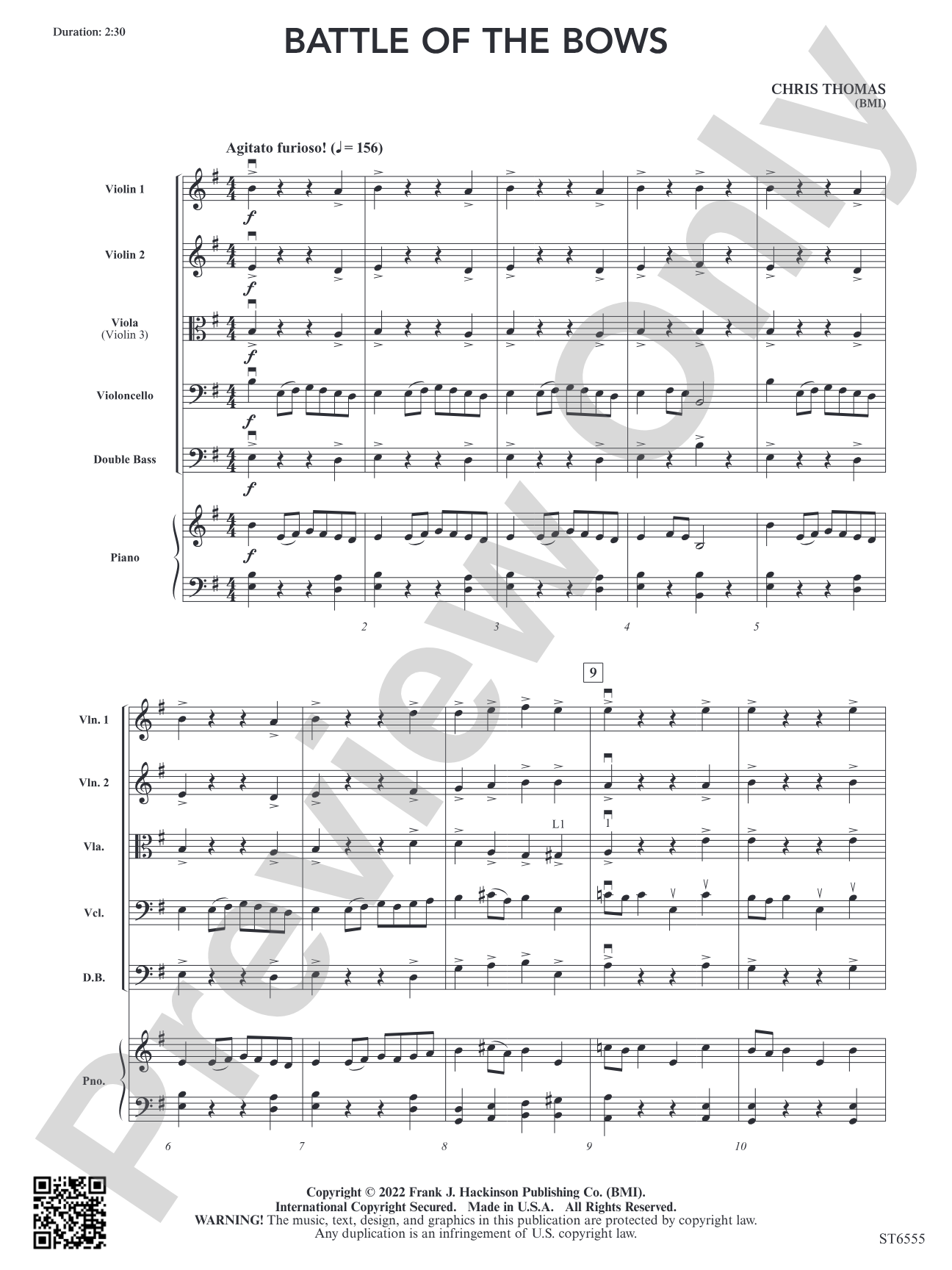Battle of the Bows: String Orchestra Conductor Score & Parts