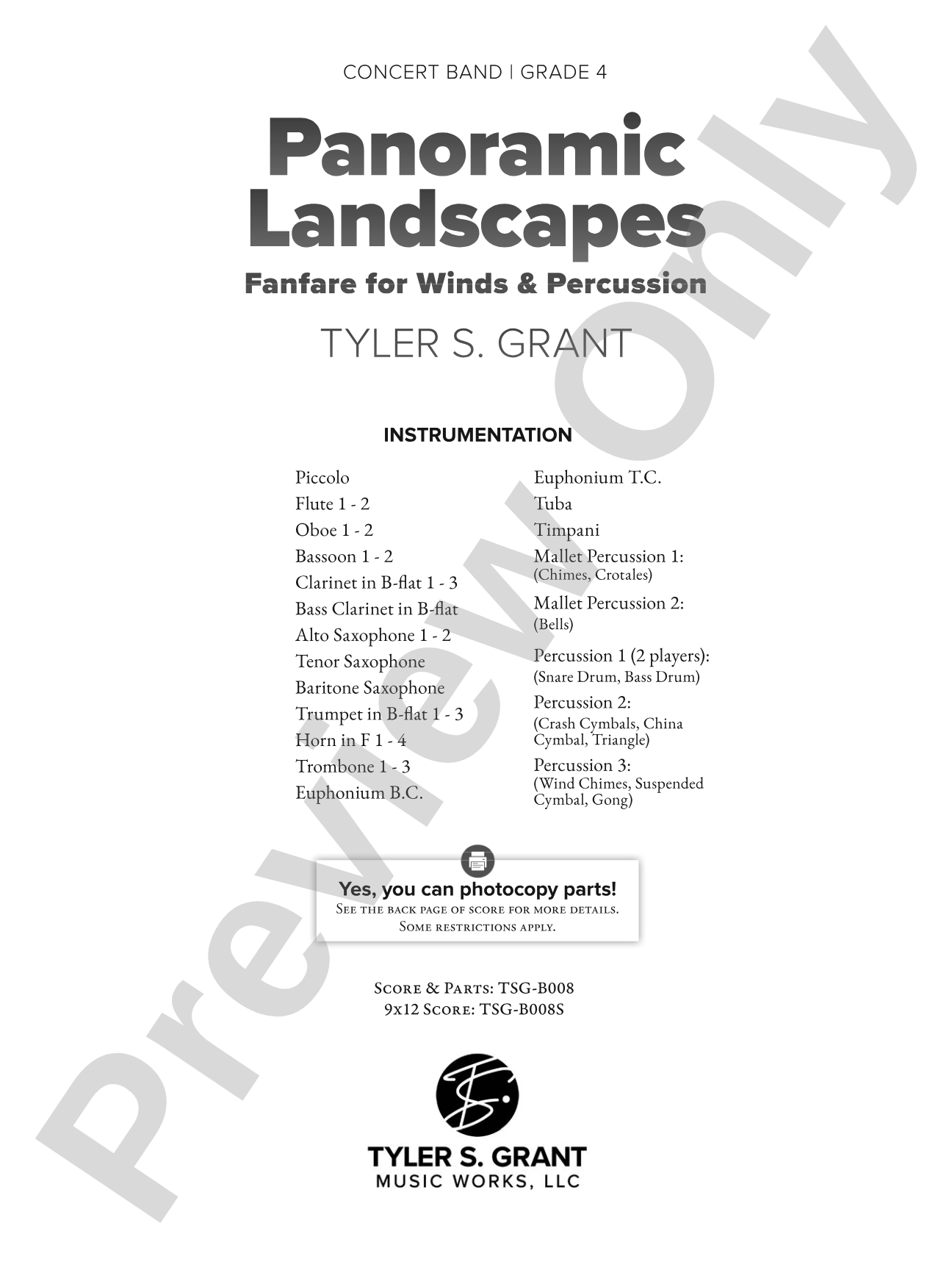 Panoramic Landscapes: Concert Band Conductor Score & Parts