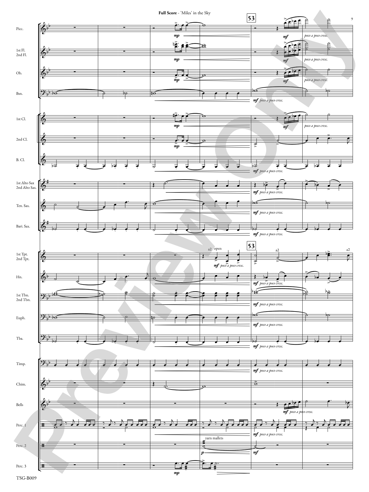 Miles in the Sky: Concert Band Conductor Score & Parts