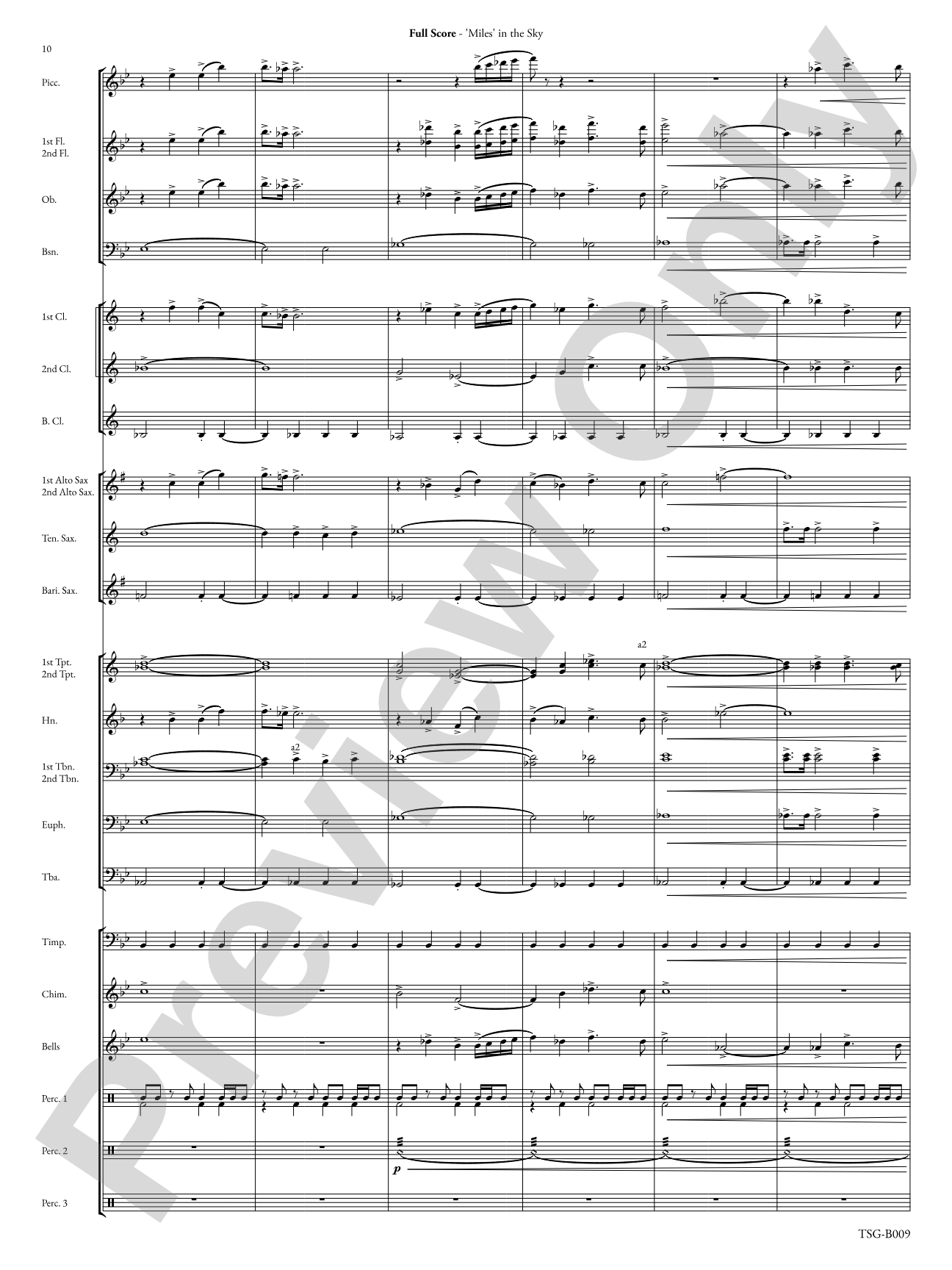 Miles in the Sky: Concert Band Conductor Score & Parts