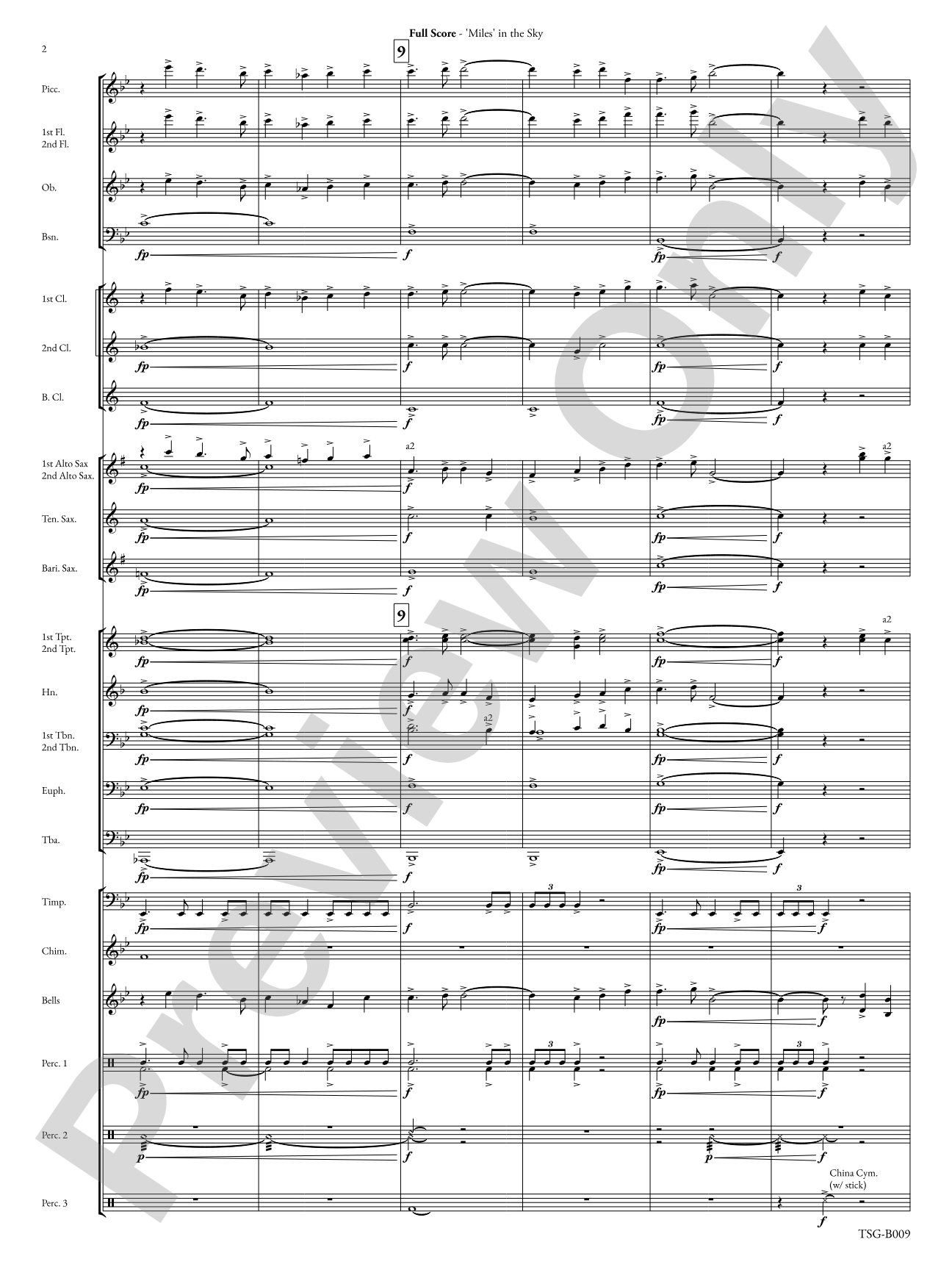 Miles in the Sky: Concert Band Conductor Score & Parts
