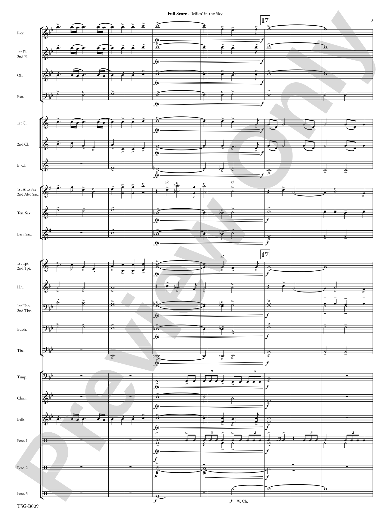 Miles in the Sky: Concert Band Conductor Score & Parts