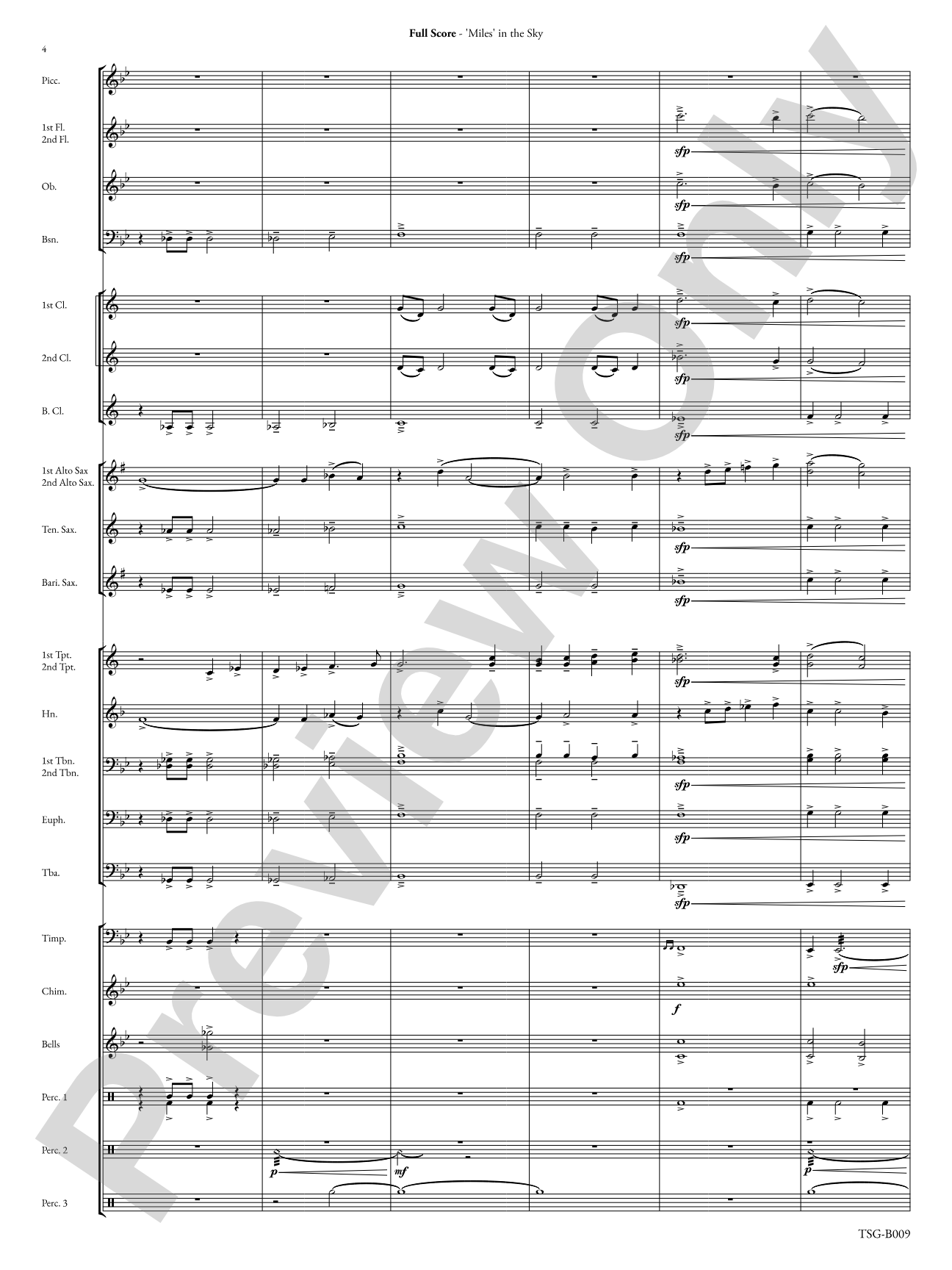 Miles in the Sky: Concert Band Conductor Score & Parts
