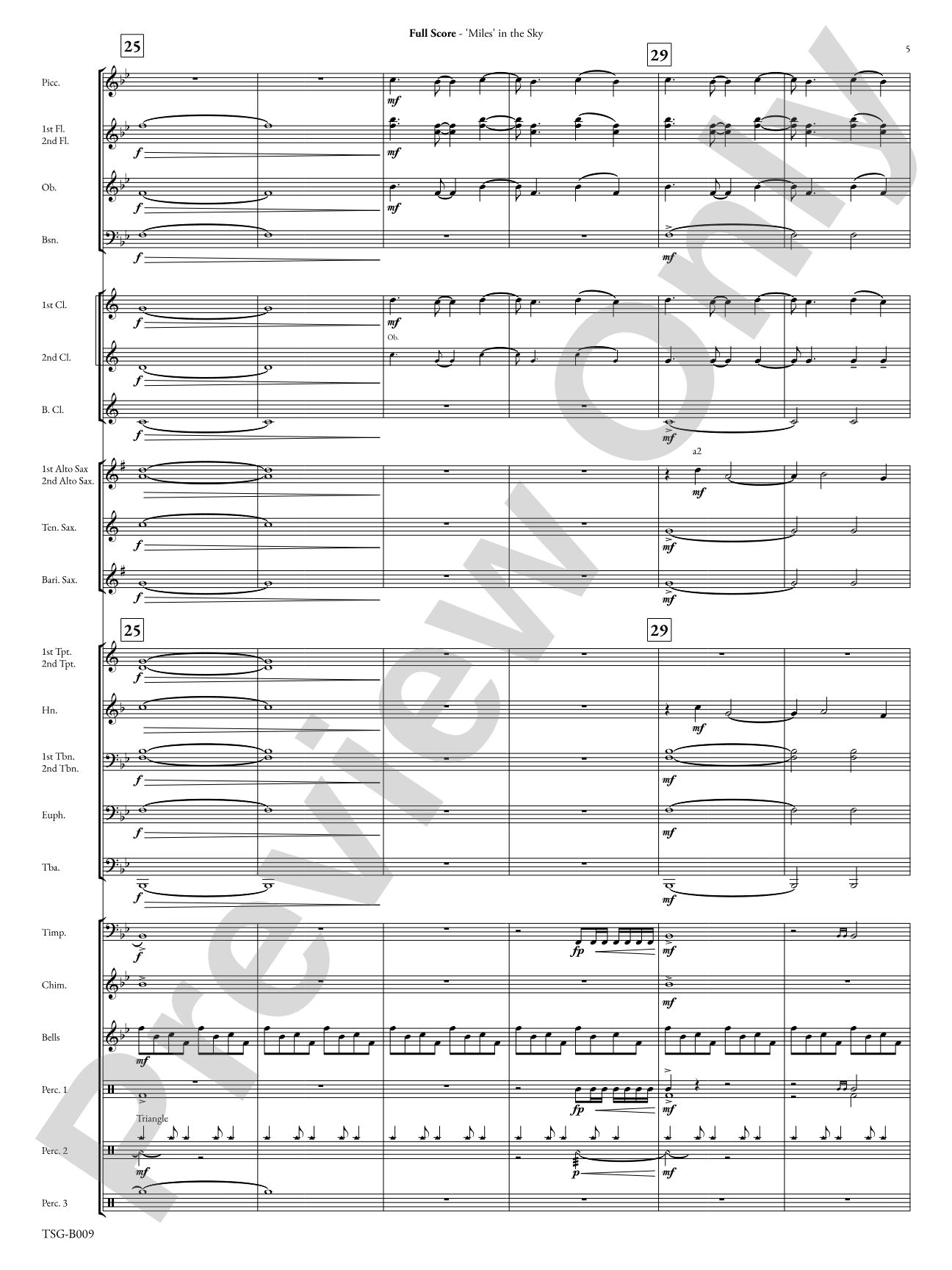 Miles in the Sky: Concert Band Conductor Score & Parts