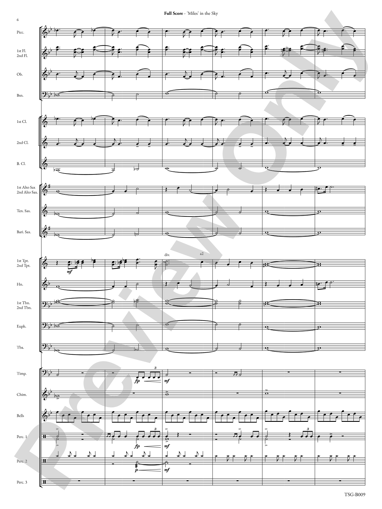 Miles in the Sky: Concert Band Conductor Score & Parts