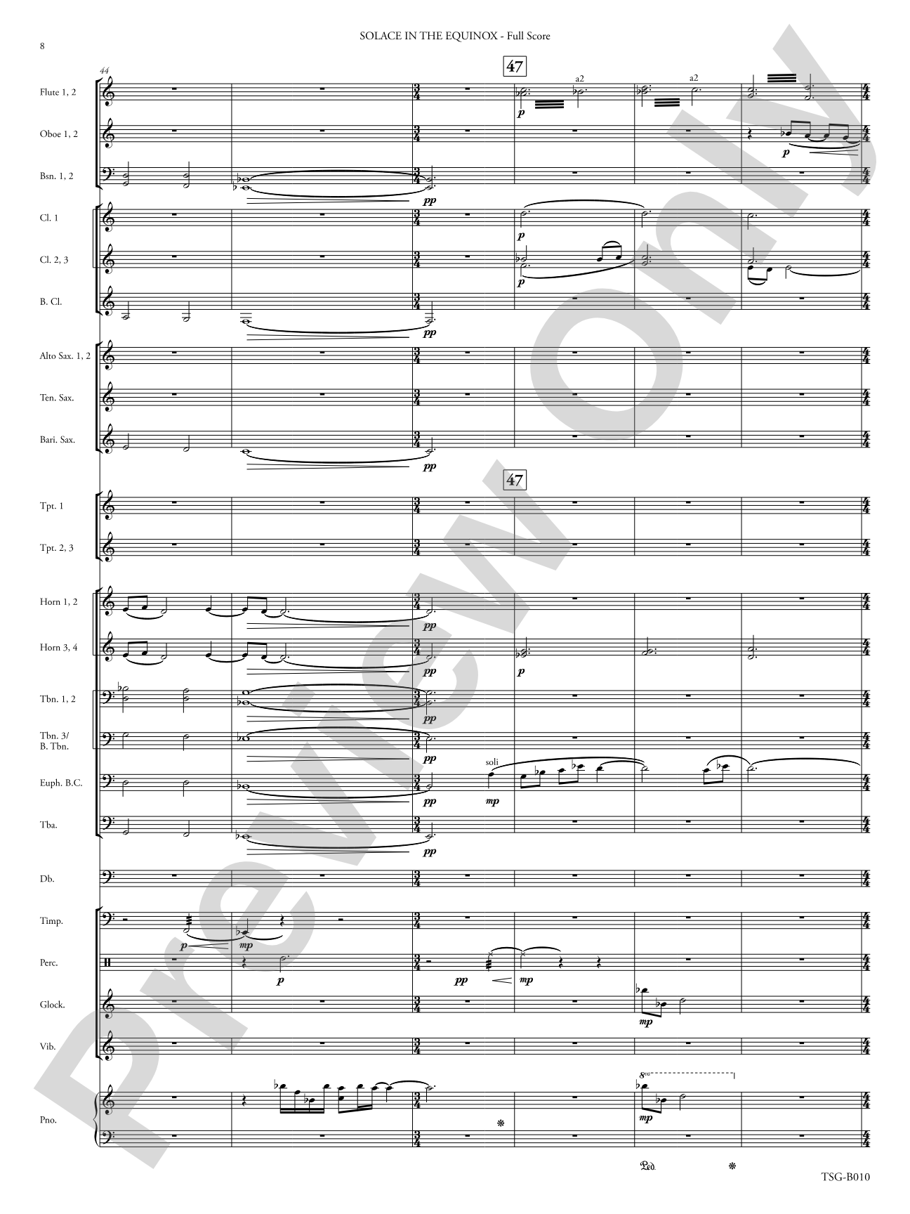 Solace in the Equinox: Concert Band Conductor Score & Parts