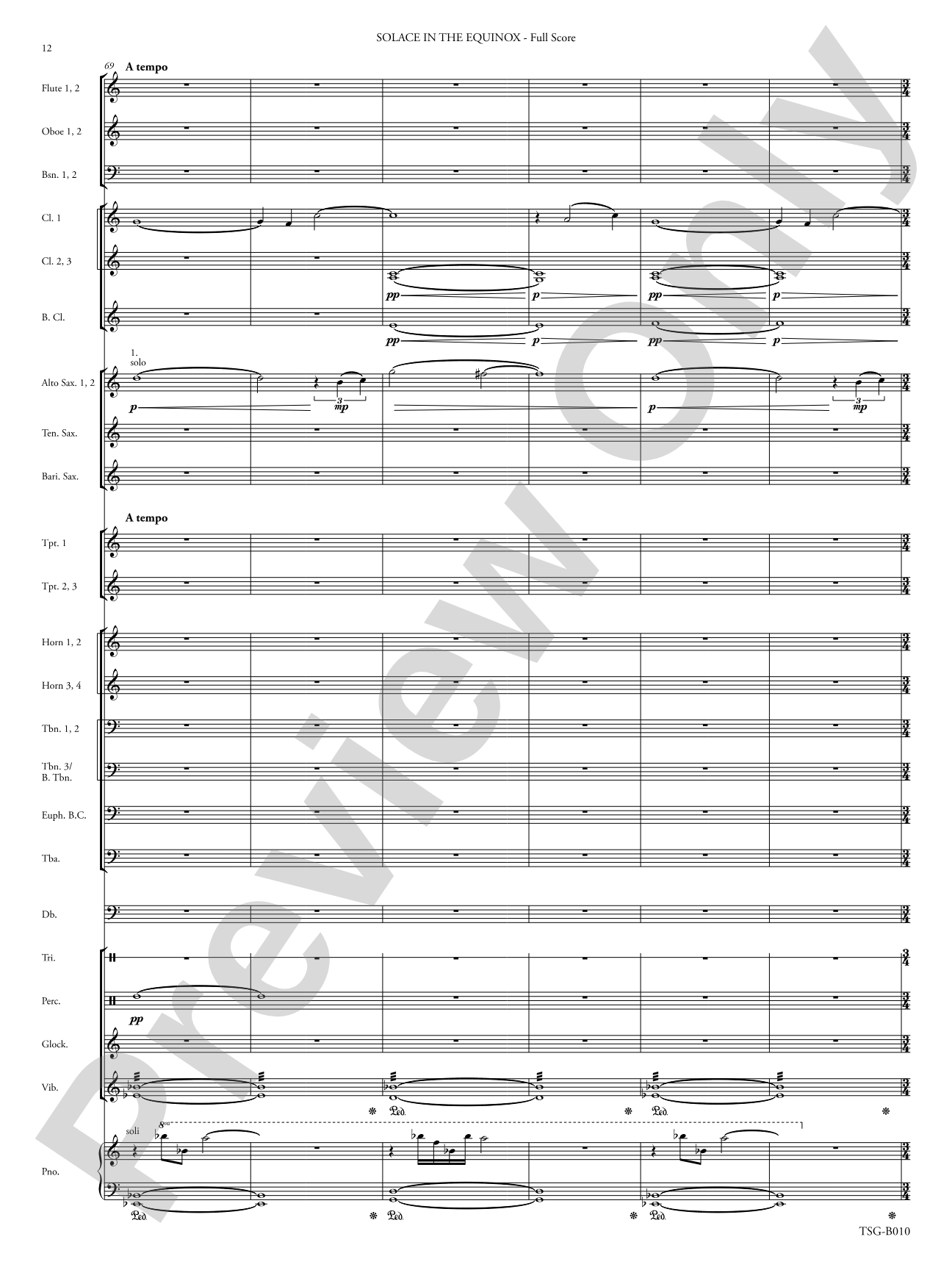 Solace in the Equinox: Concert Band Conductor Score & Parts