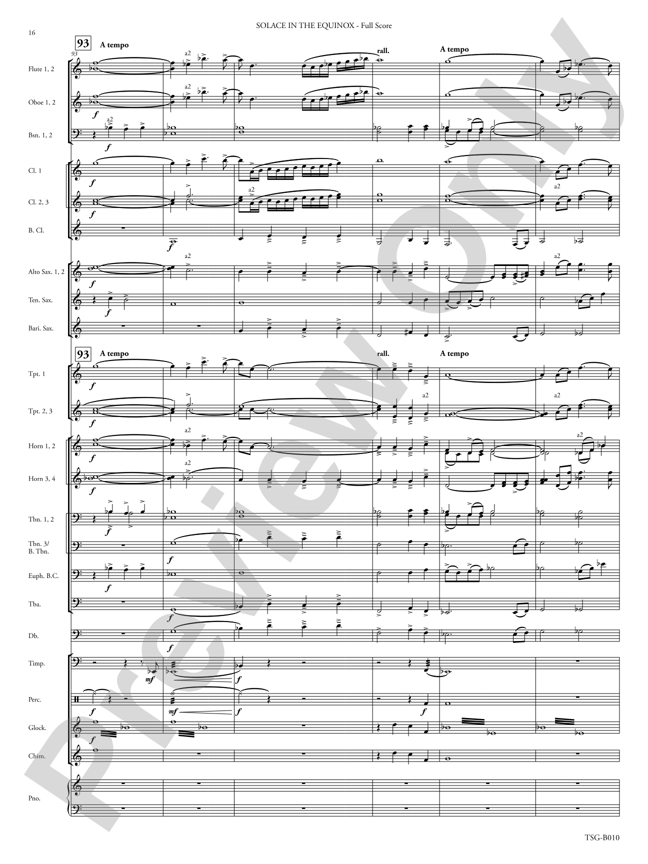 Solace in the Equinox: Concert Band Conductor Score & Parts